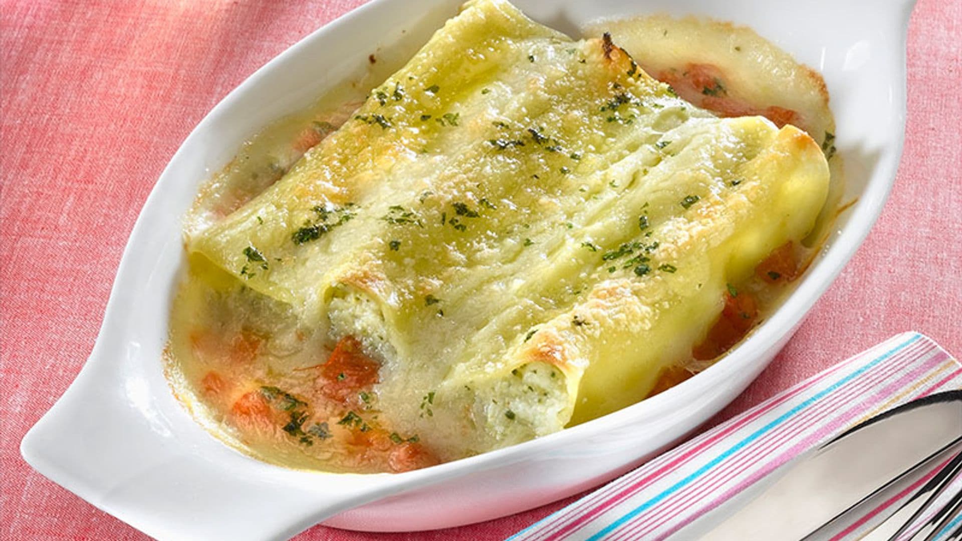 Canelones de brandada de bacalao