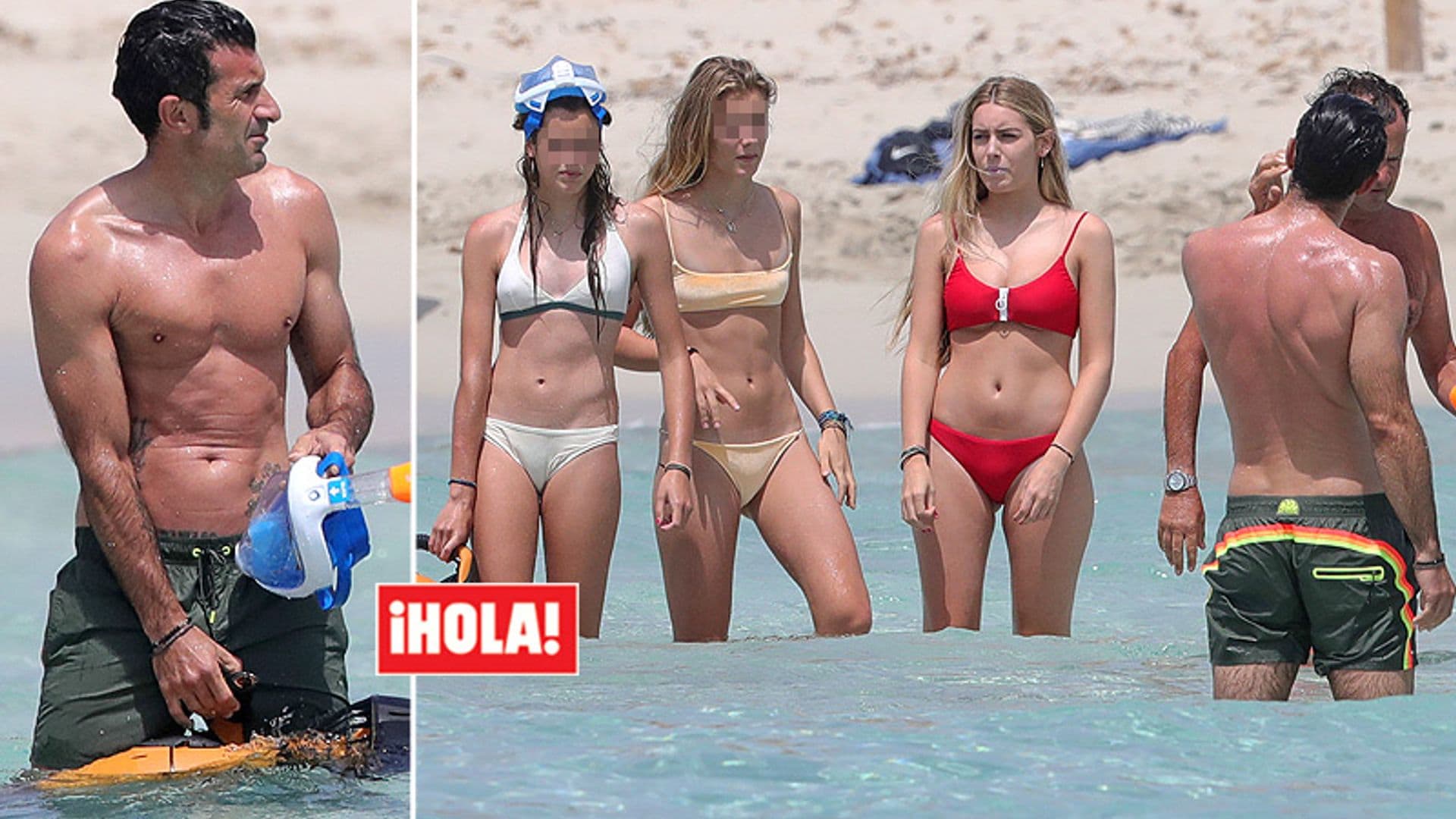 EXCLUSIVA: Luis Figo presume de hijas en las playas de Ibiza