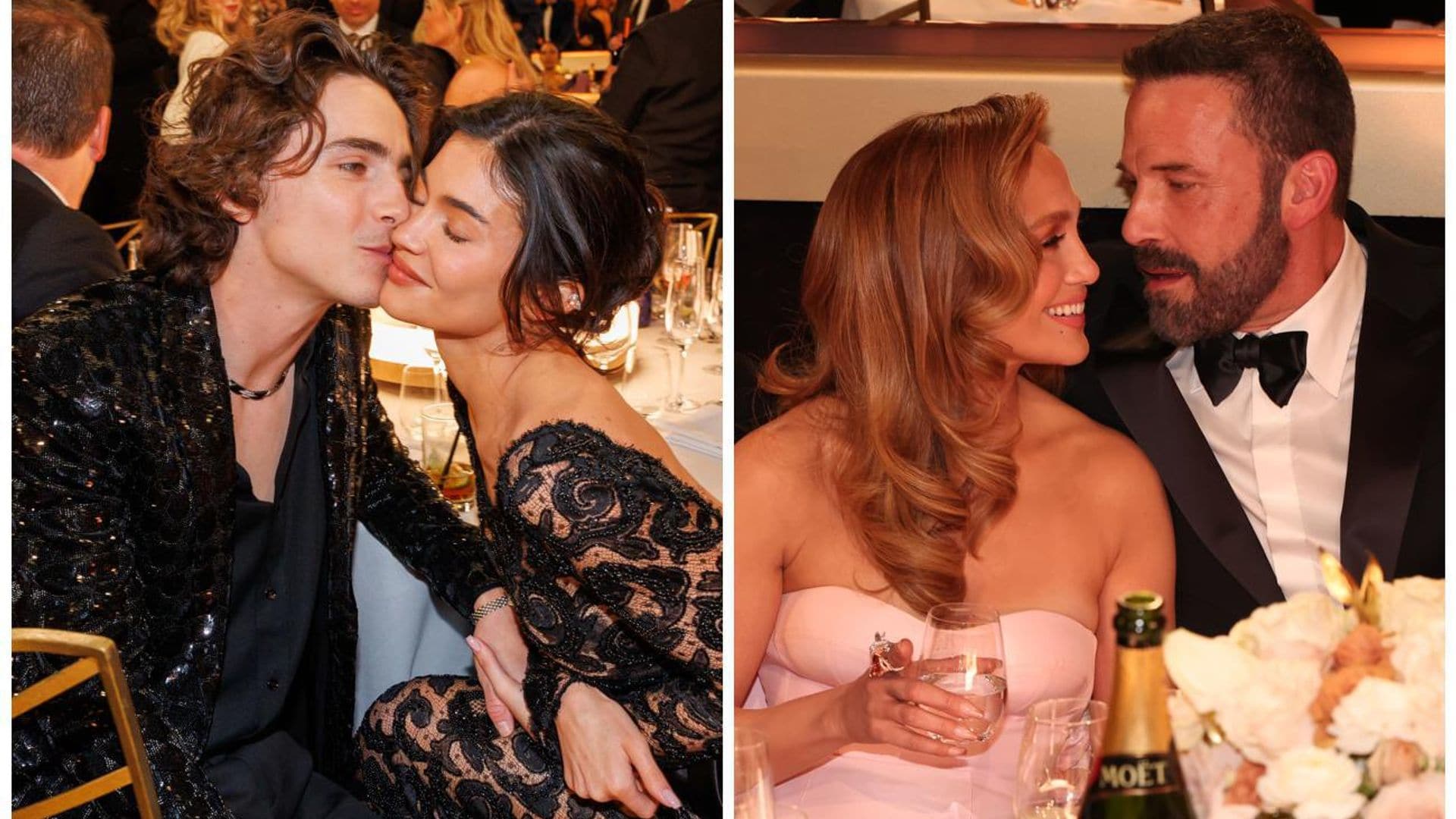 El beso viral de Kylie Jenner y Timothée Chalamet y todas las parejas enamoradas en los Golden Globes