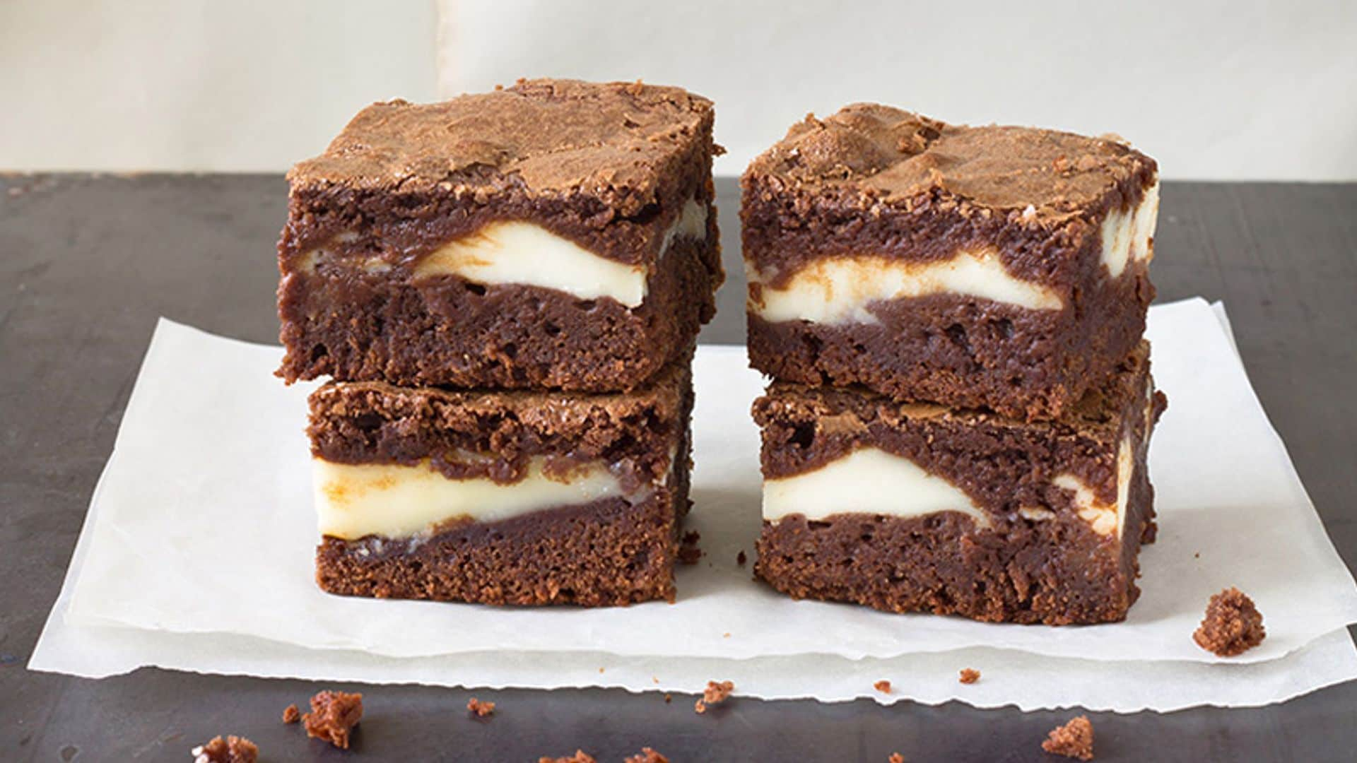 Brownie de chocolate y queso