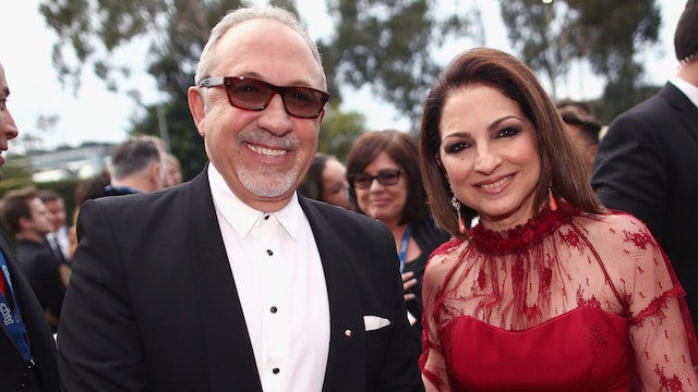 producer emilio estefan and singer gloria estefan attend the 56th grammy award