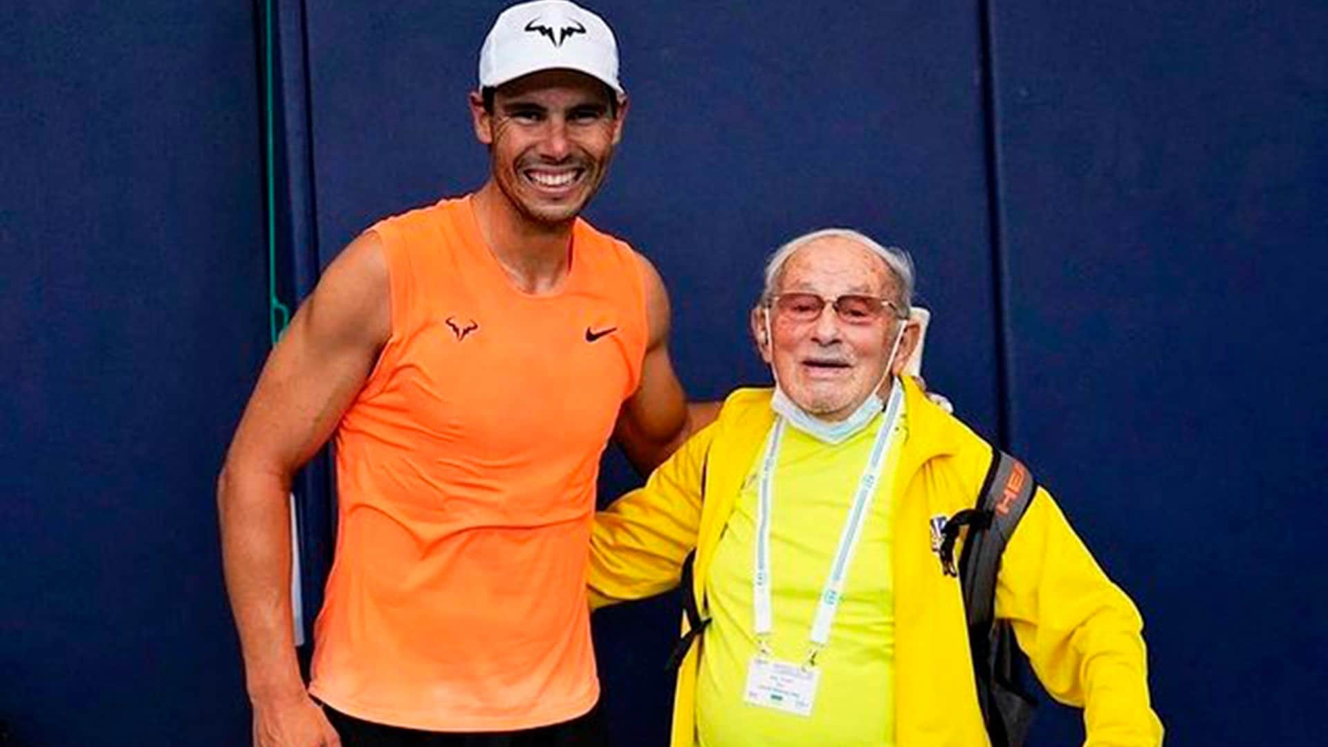 Rafa Nadal cumple el sueño de un tenista de 97 años, que está en el Libro Guinness de los Récords