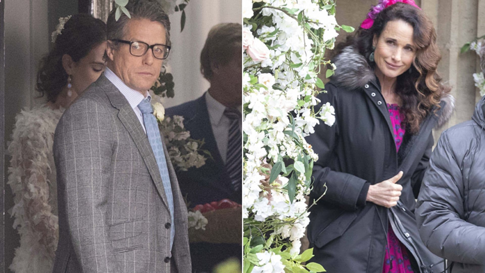 Primeras imágenes del reencuentro de Hugh Grant y Andie Macdowell tras 'Cuatro bodas y un funeral'