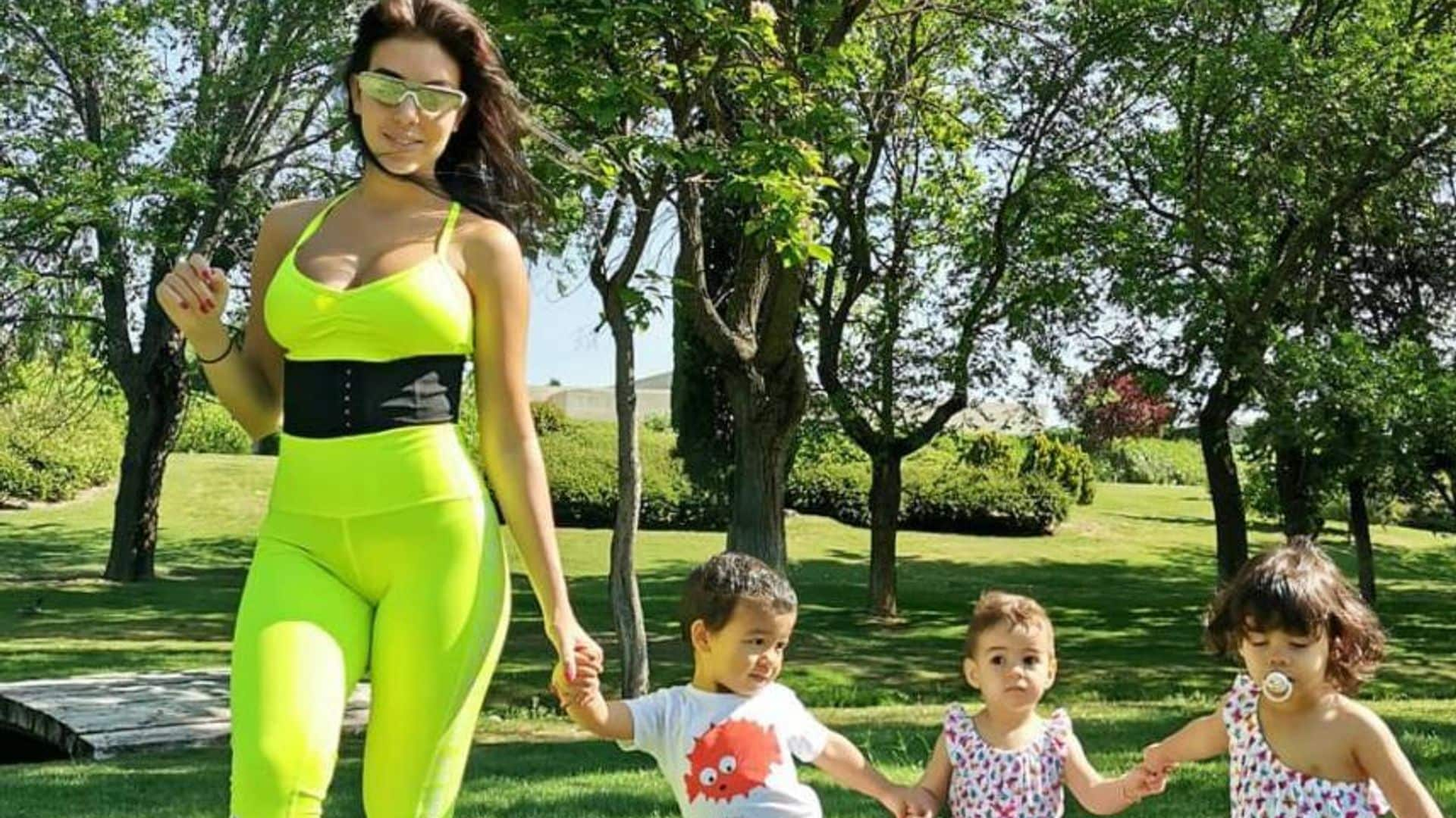 Georgina Rodríguez pasa una tarde de bicicleta junto a sus hijos