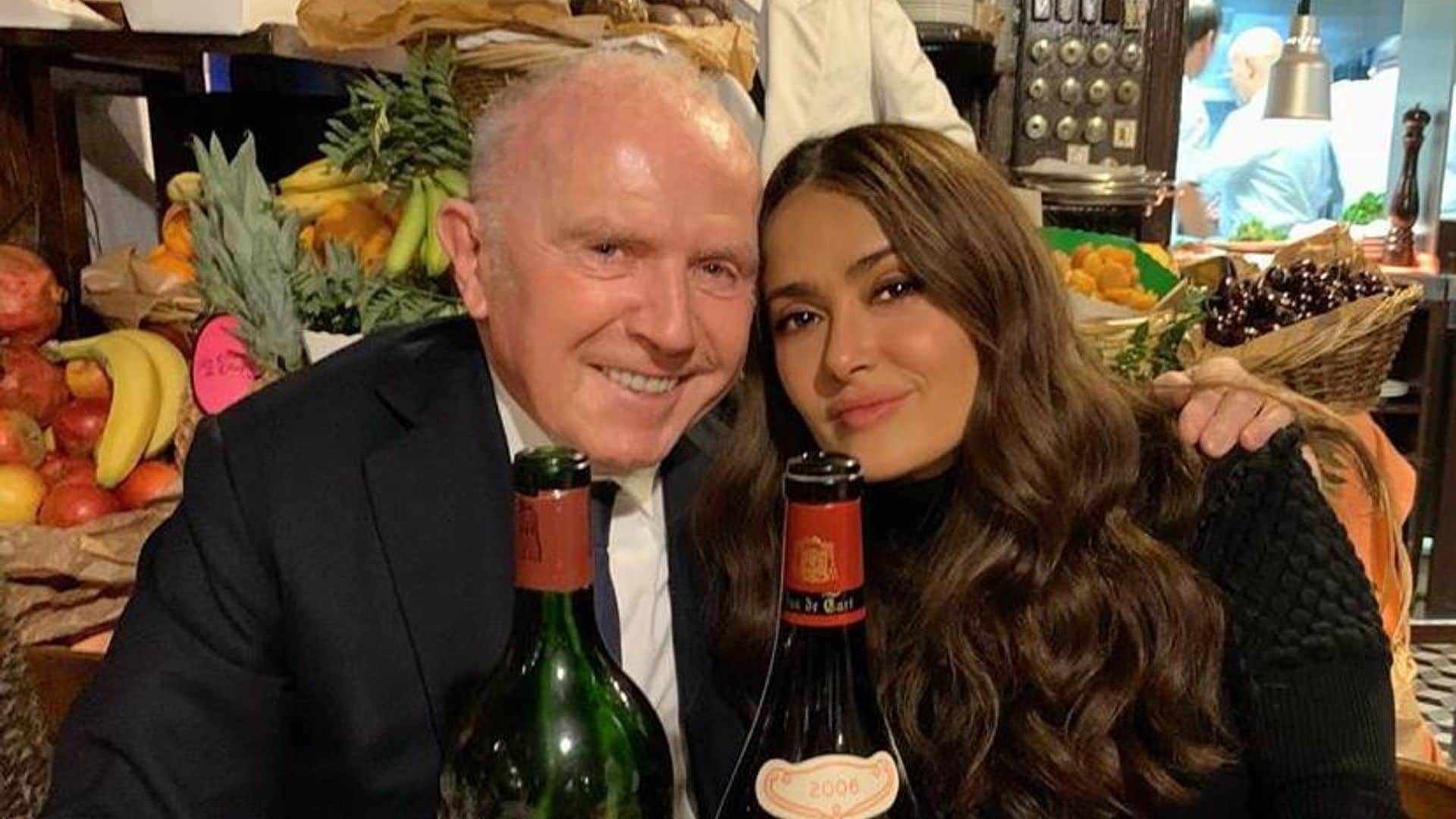 Salma Hayek dedica una cariñosa felicitación de cumpleaños a su querido suegro