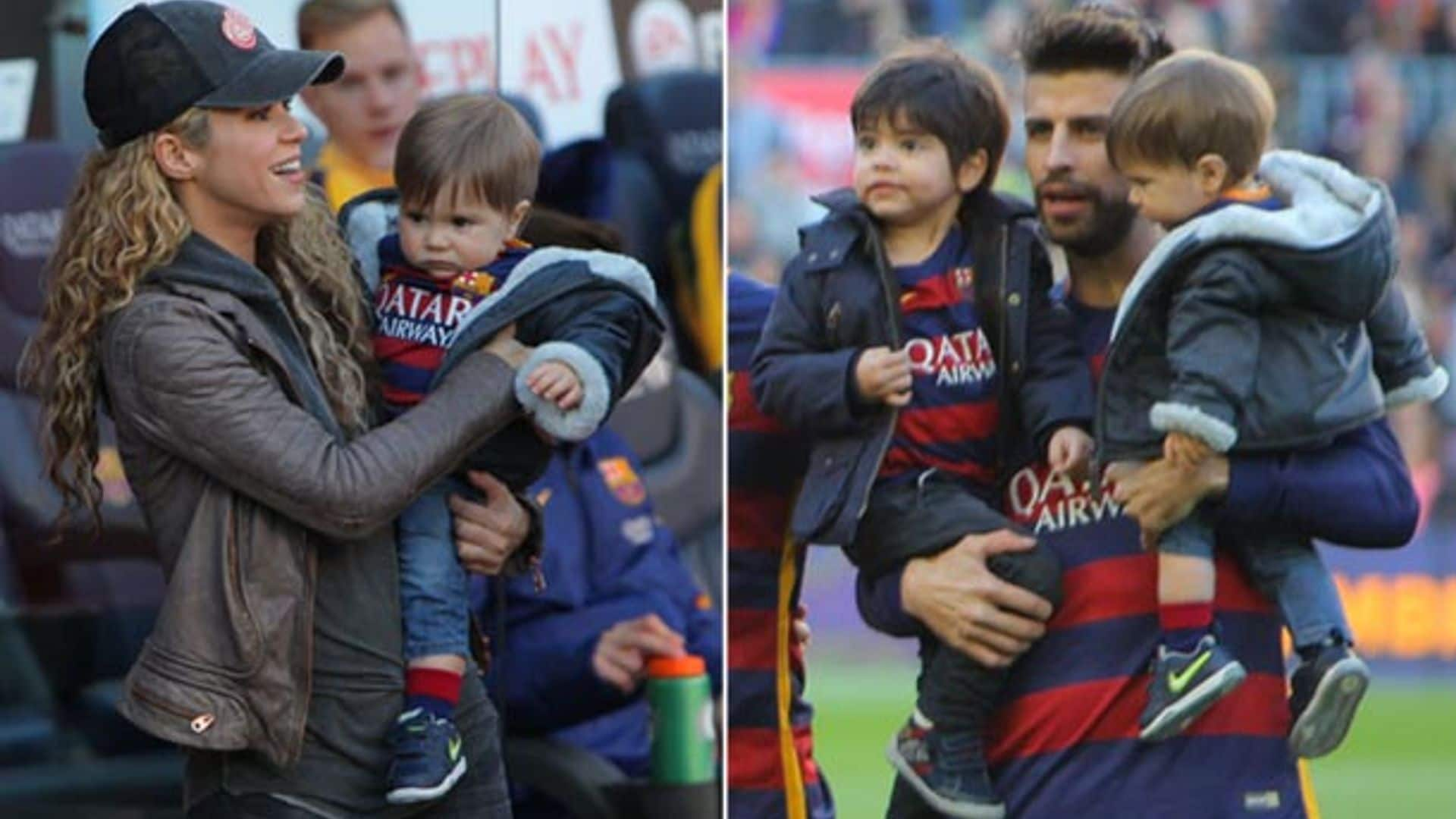 Milan, Sasha y Shakira, los mayores fans de Gerard Piqué