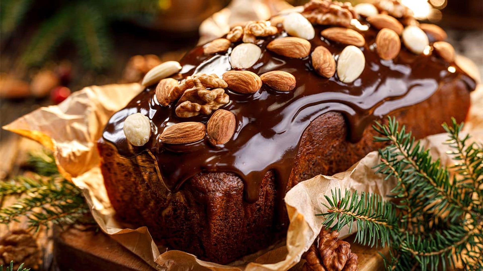 Pan de jengibre y chocolate con frutos secos