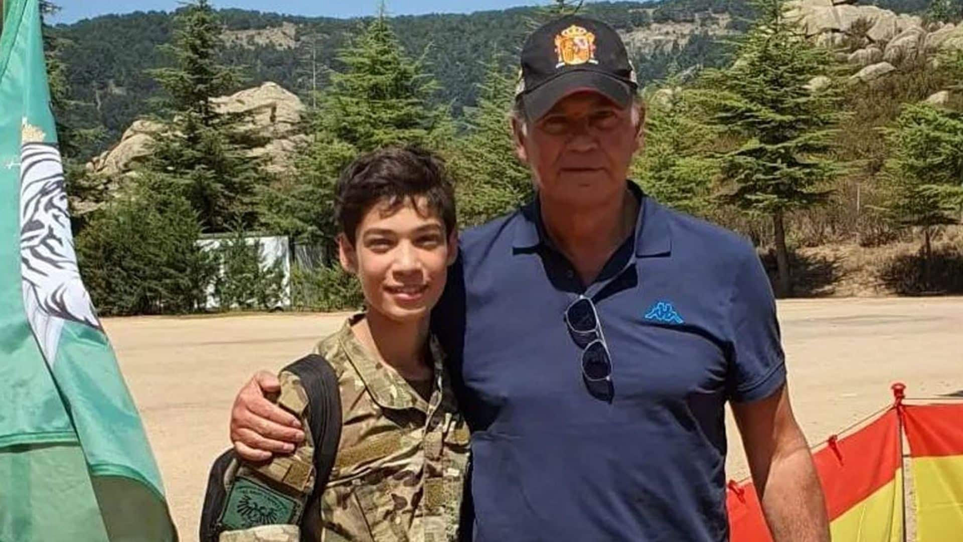 La visita de Bertín Osborne a su hijo Carlos en un campamento militar