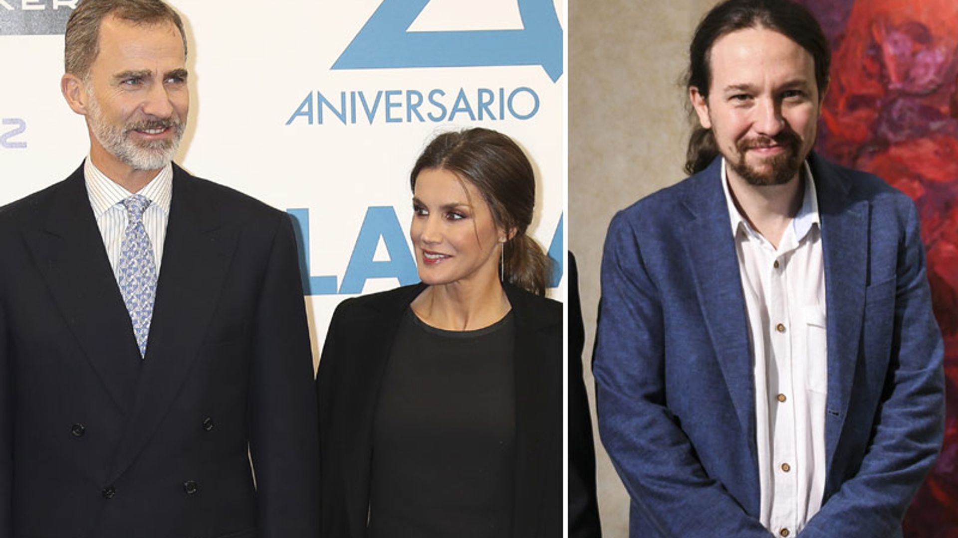 Pablo Iglesias presume de sus mellizos ante los reyes Felipe y Letizia