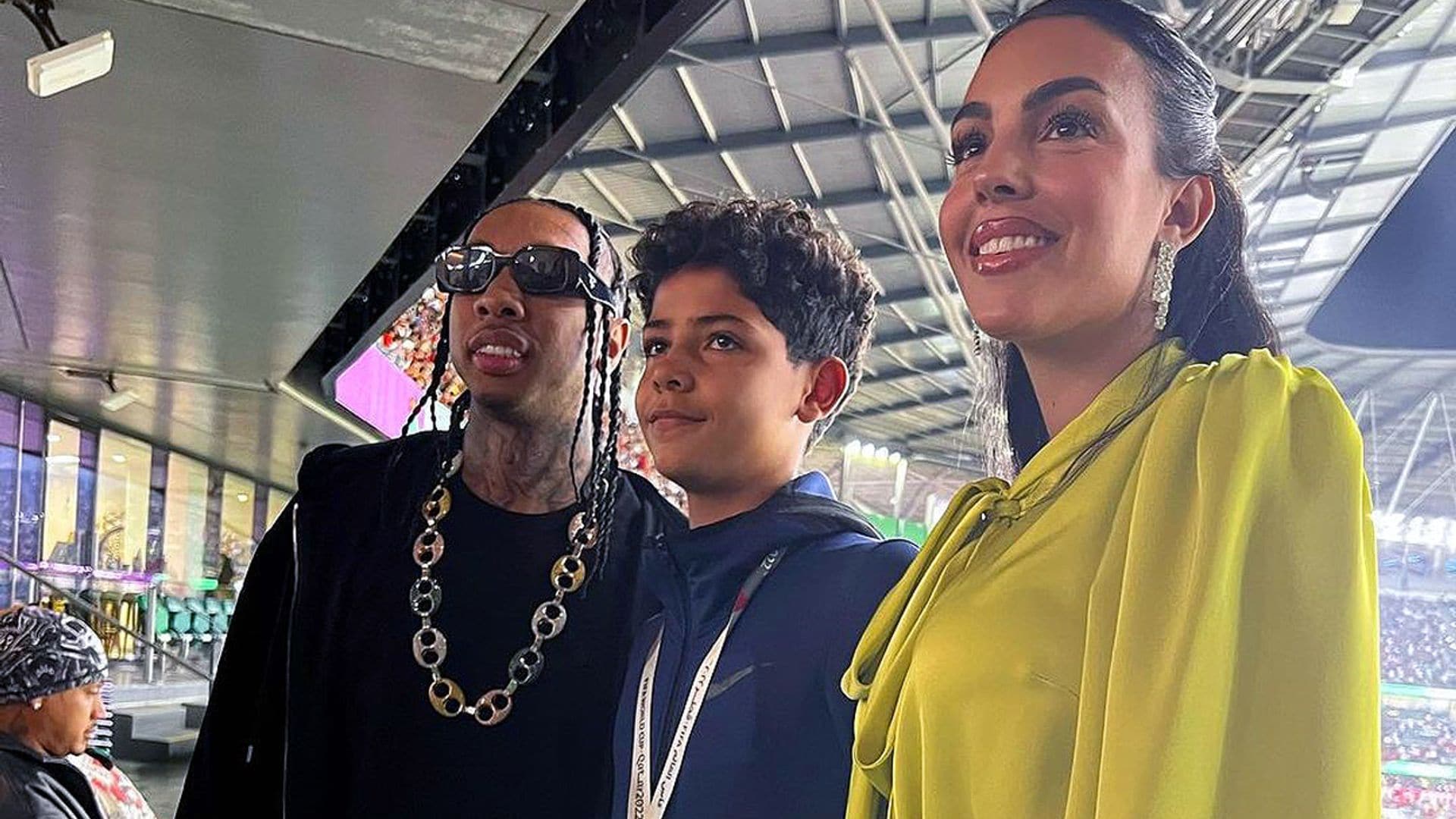 El curioso encuentro de Georgina Rodríguez con Tyga, ex de Kylie Jenner, en el agridulce partido de Portugal