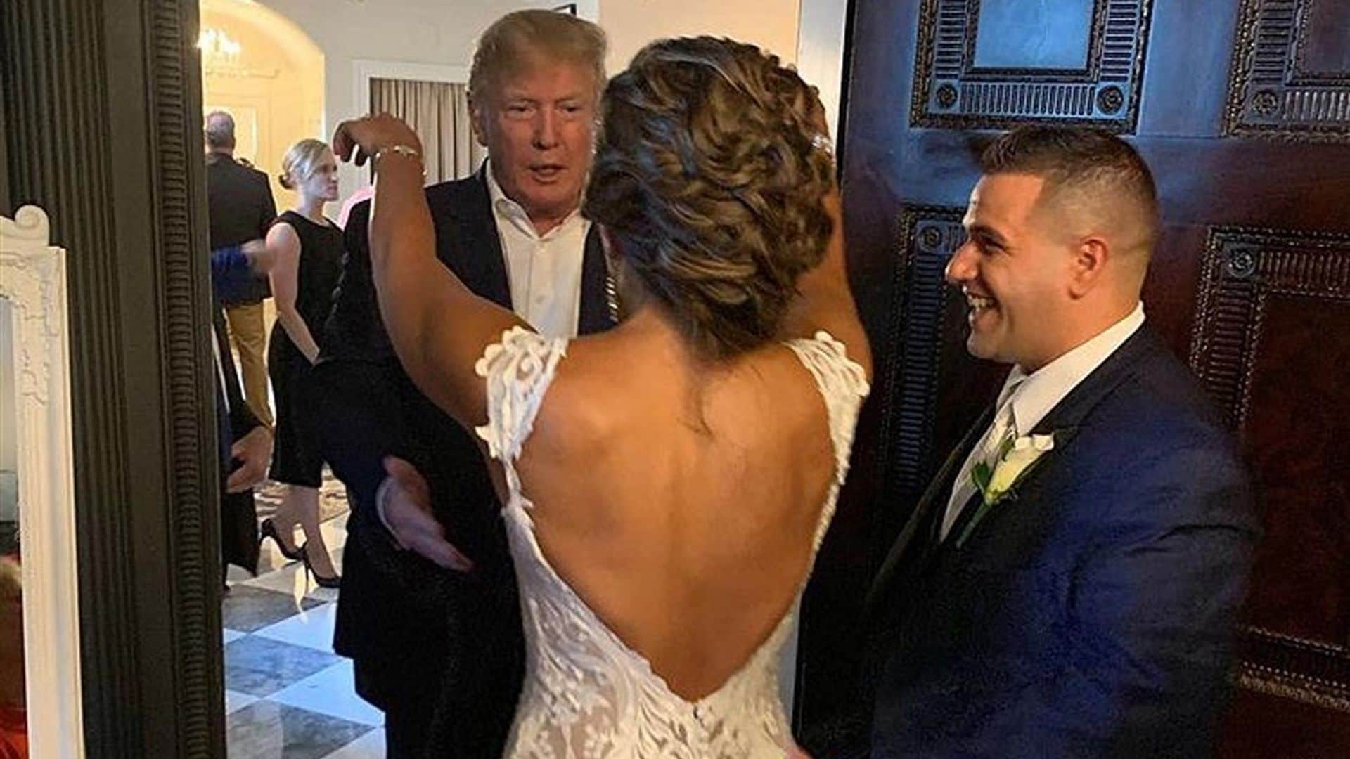 Donald Trump desata la locura al aparecer por sorpresa en una boda