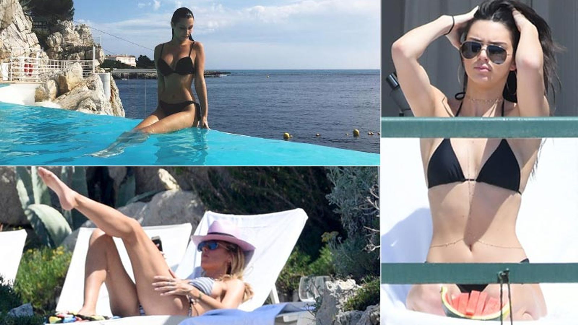 En Cannes  Bella Hadid, Kendall Jenner y Heidi Klum también se lucen en bikini