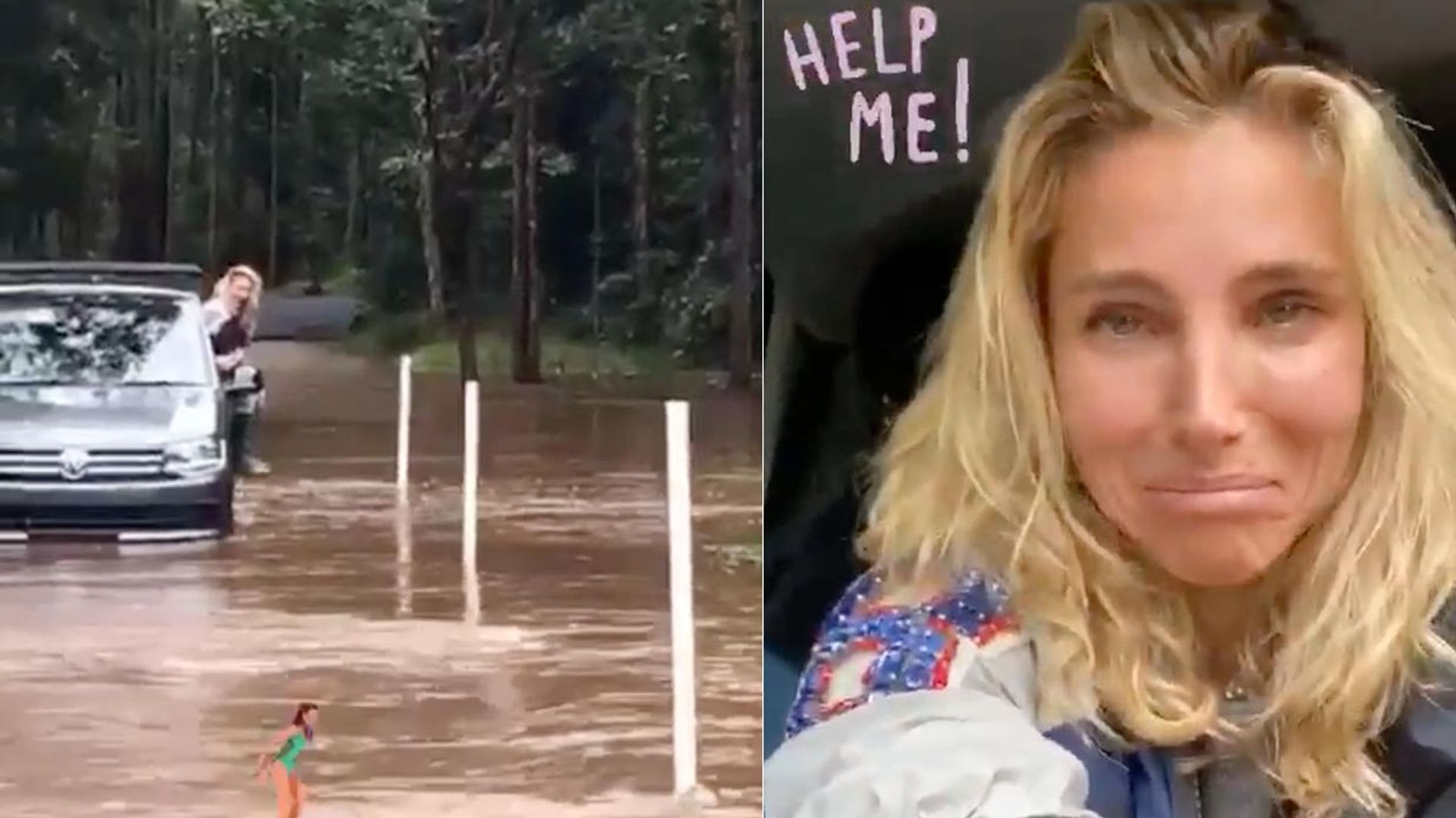 Elsa Pataky, obligada a salir por la ventanilla de su coche tras quedar atrapada por las fuertes lluvias