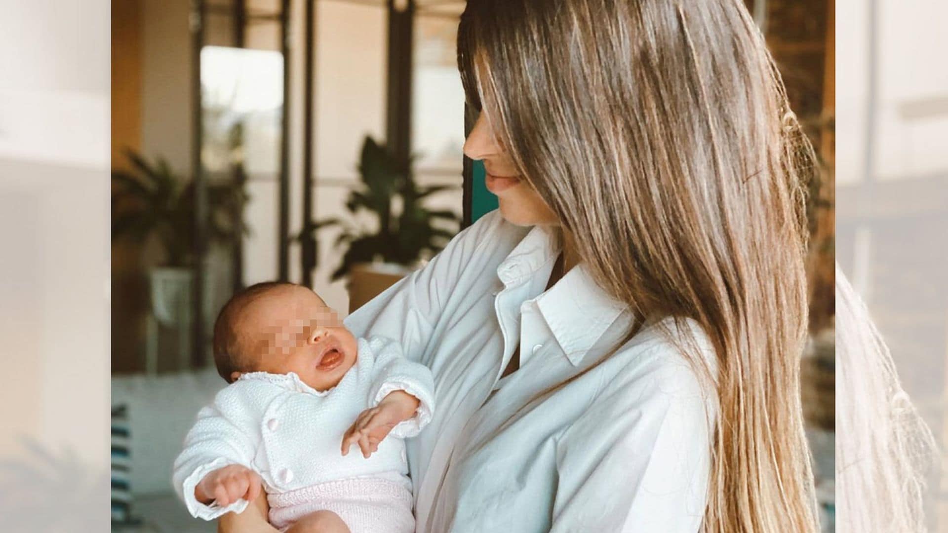 Marta Oria, la viva imagen de la felicidad tras el nacimiento de su pequeña Olivia