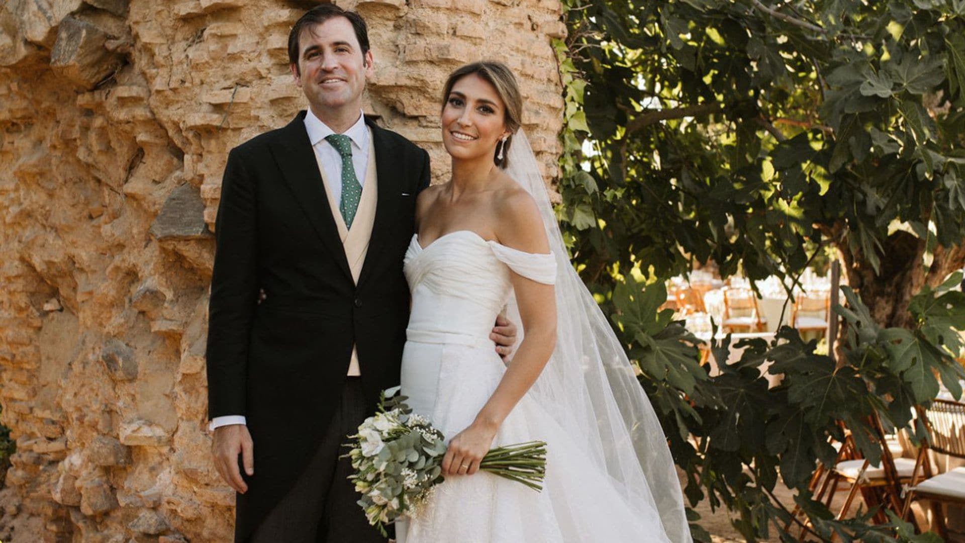 Un vestido de novia transformable y con cola de tres metros para Alejandra y su boda en Toledo