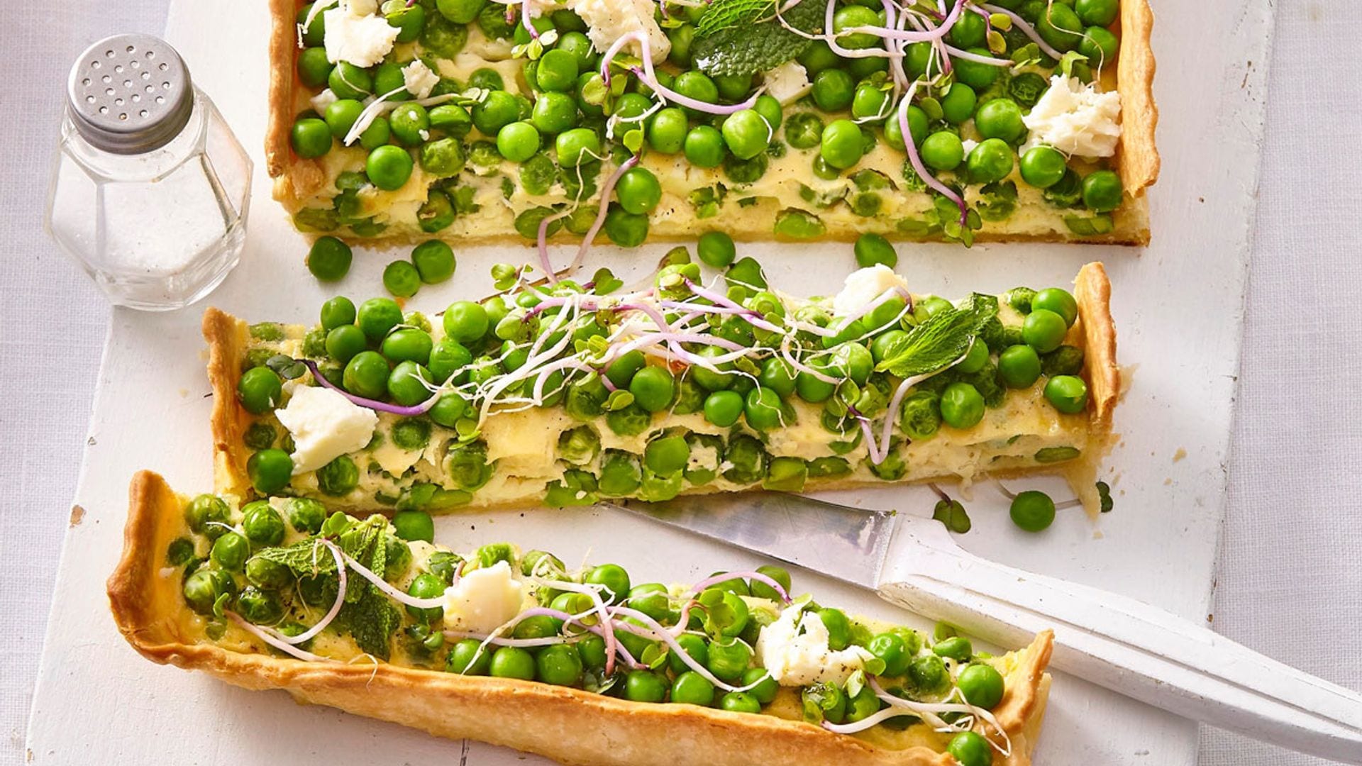 Quiche de guisantes y coliflor