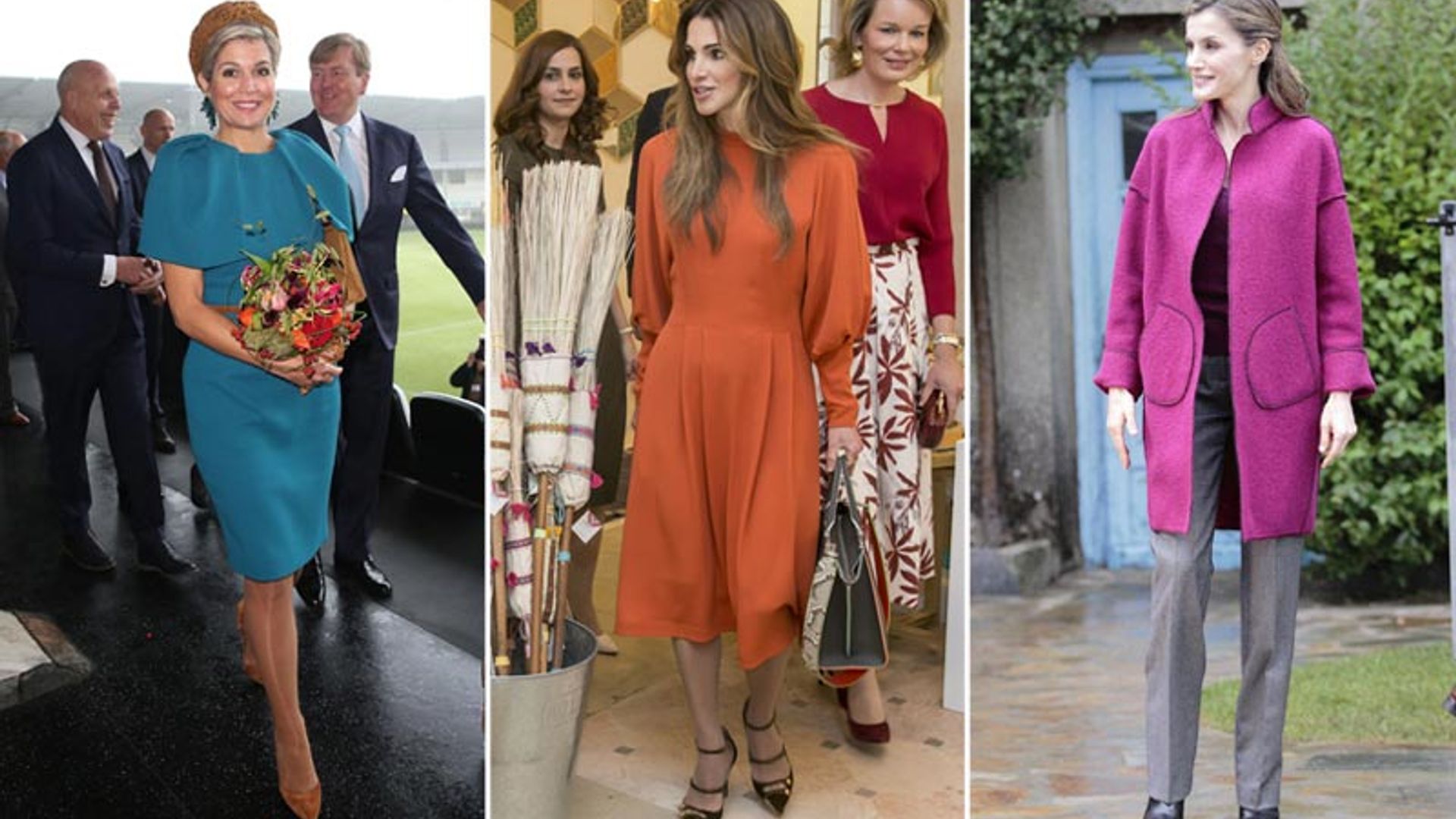 Máxima de Holanda, Rania de Jordania, doña Letizia... El otoño tiñe de colores el armario de las 'royals'