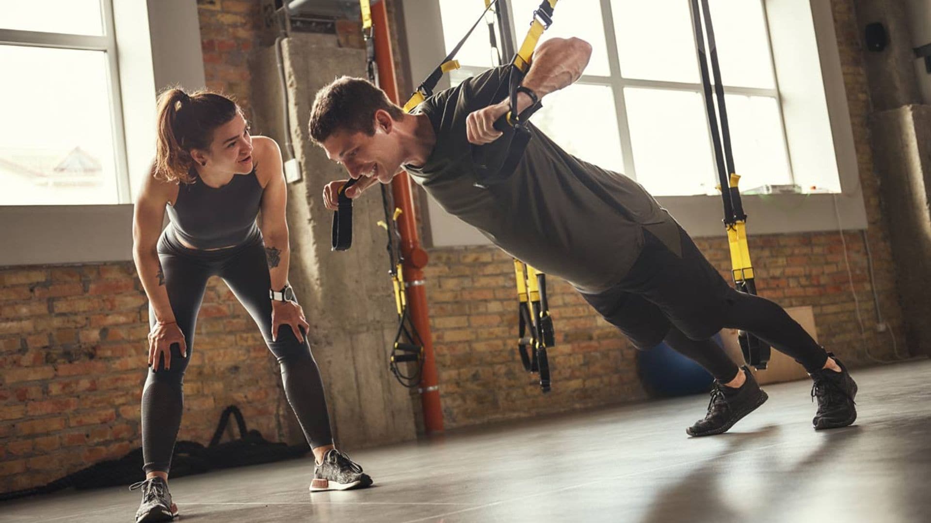 pareja entrenando