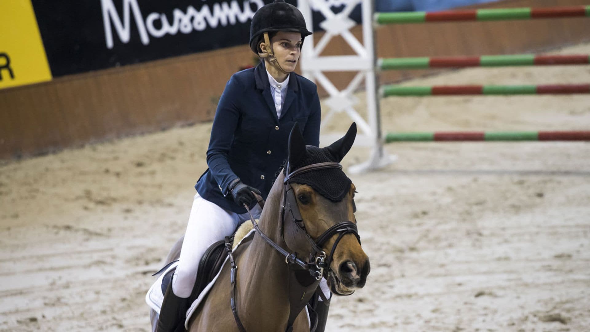 Athina Onassis, Cayetano Martínez de Irujo y Marta Ortega, en el concurso de saltos de A Coruña