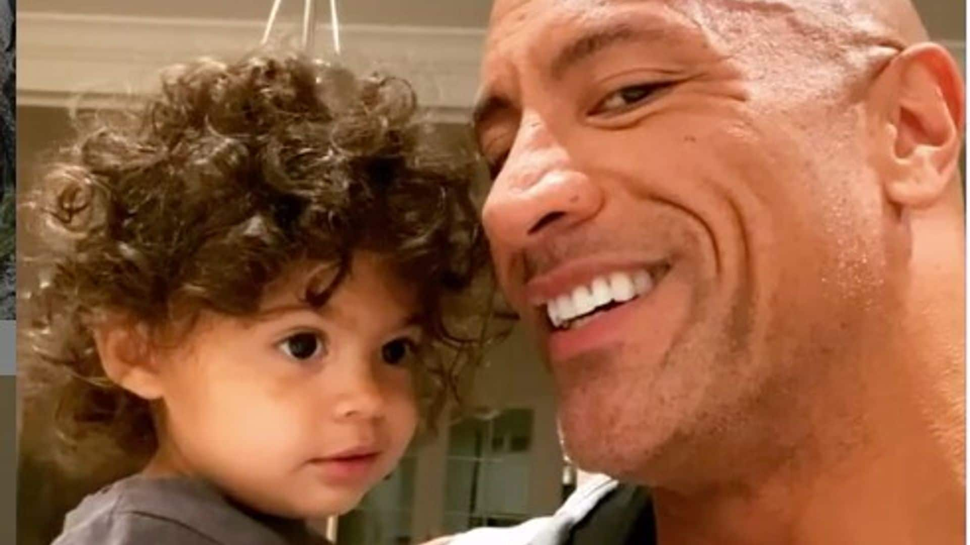 Dwayne Johnson enternece con lección de higiene a su hija de dos añitos