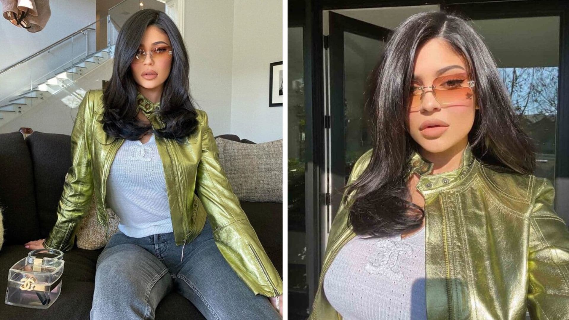 Kylie Jenner y 8 jackets metalizadas ideales para despedir el invierno