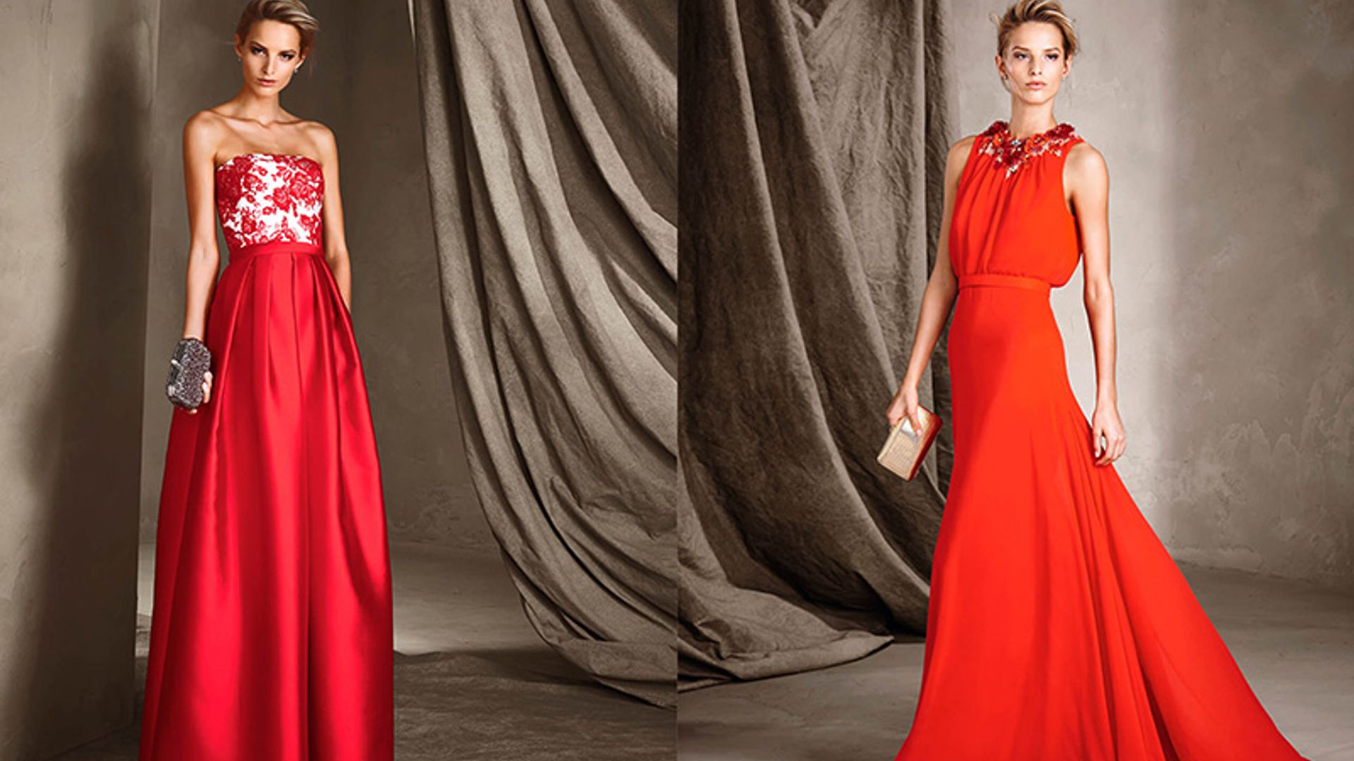 El rojo, la elegante y sofisticada apuesta de los vestidos de fiesta de Pronovias