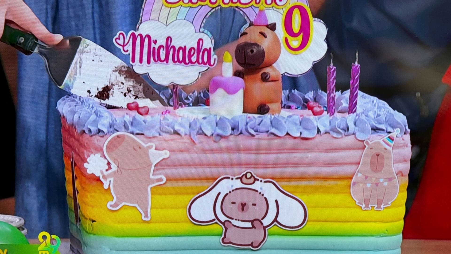 Michaela's cake was inspired by the capibaras, the animals that are in a trend between boys and adults. 