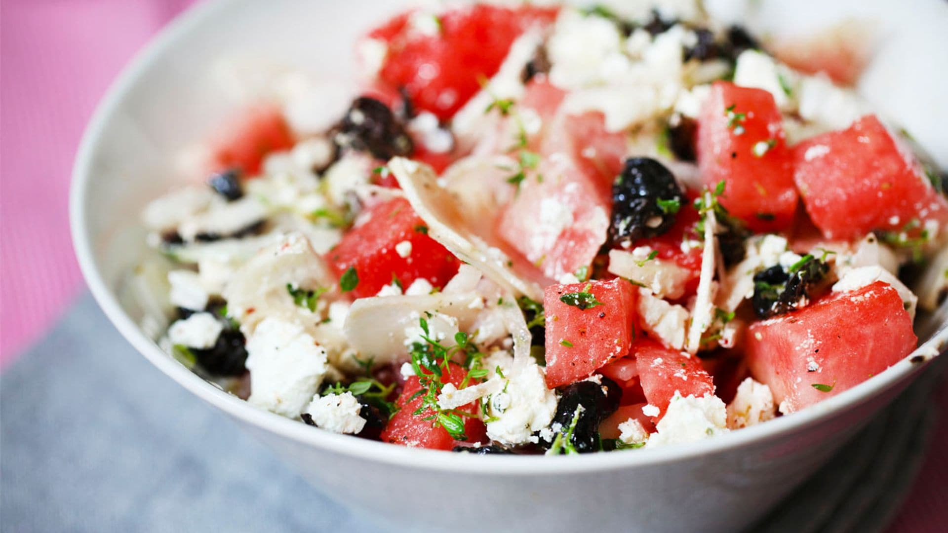 Ensalada de sandía y queso feta