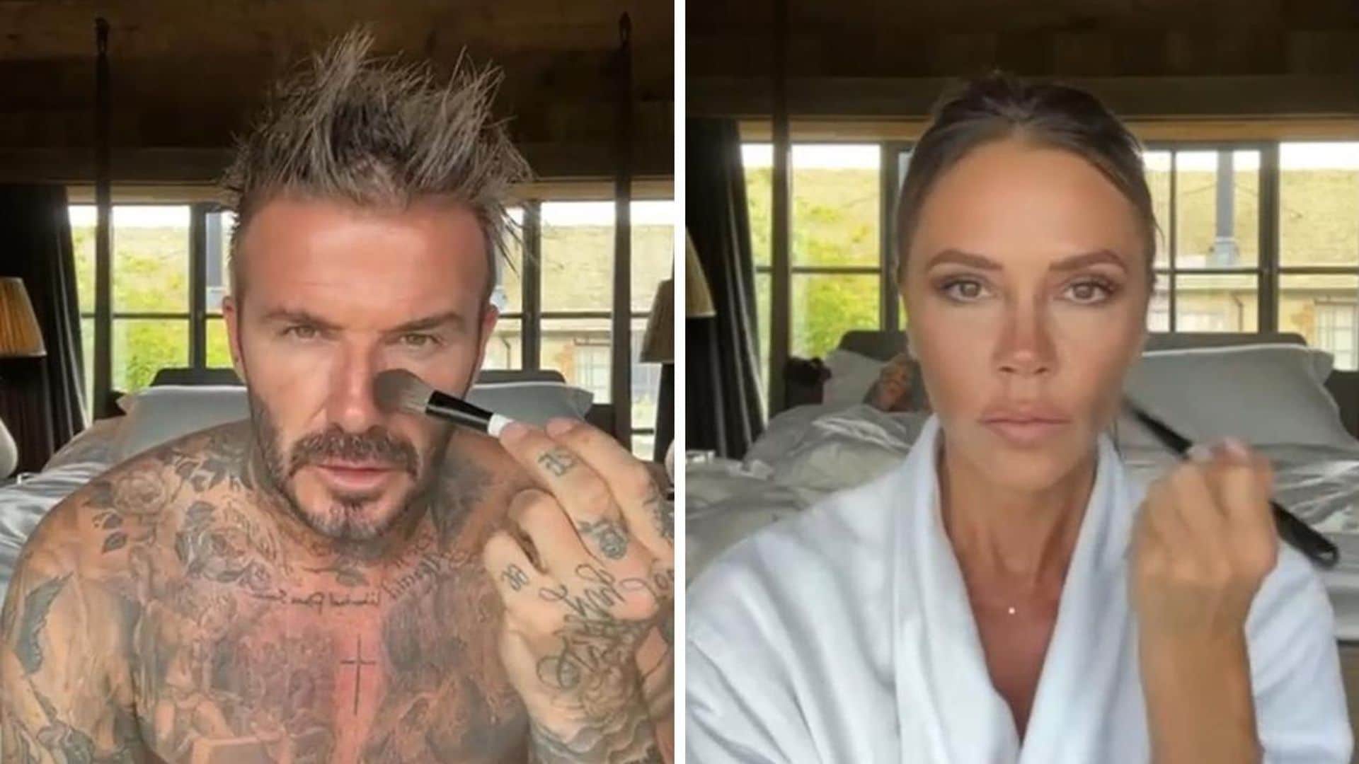 David Beckham se luce imitando el tutorial de maquillaje de Victoria, ¡y tienes que verlo!