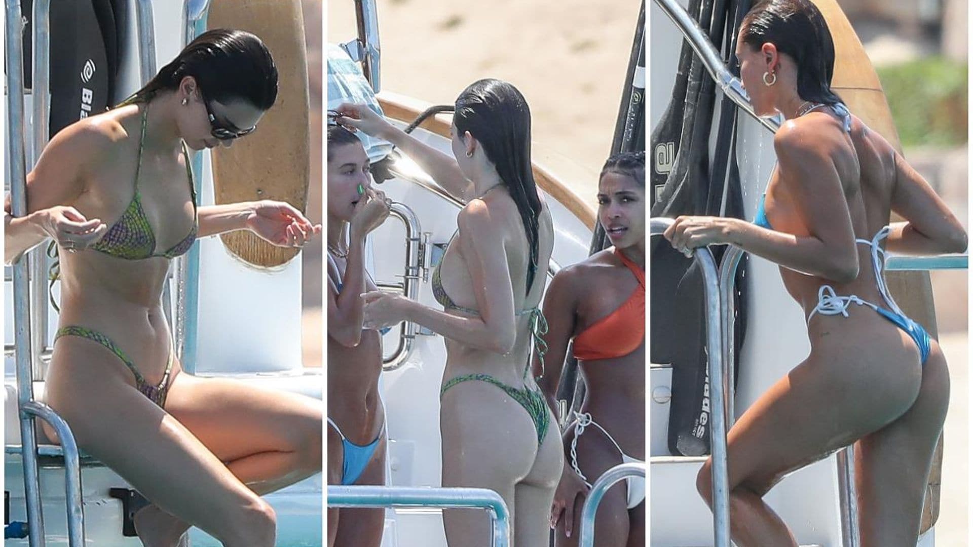 Kendall Jenner y Hailey Bieber pasean en diminutos bikinis durante sus vacaciones en Los Cabos