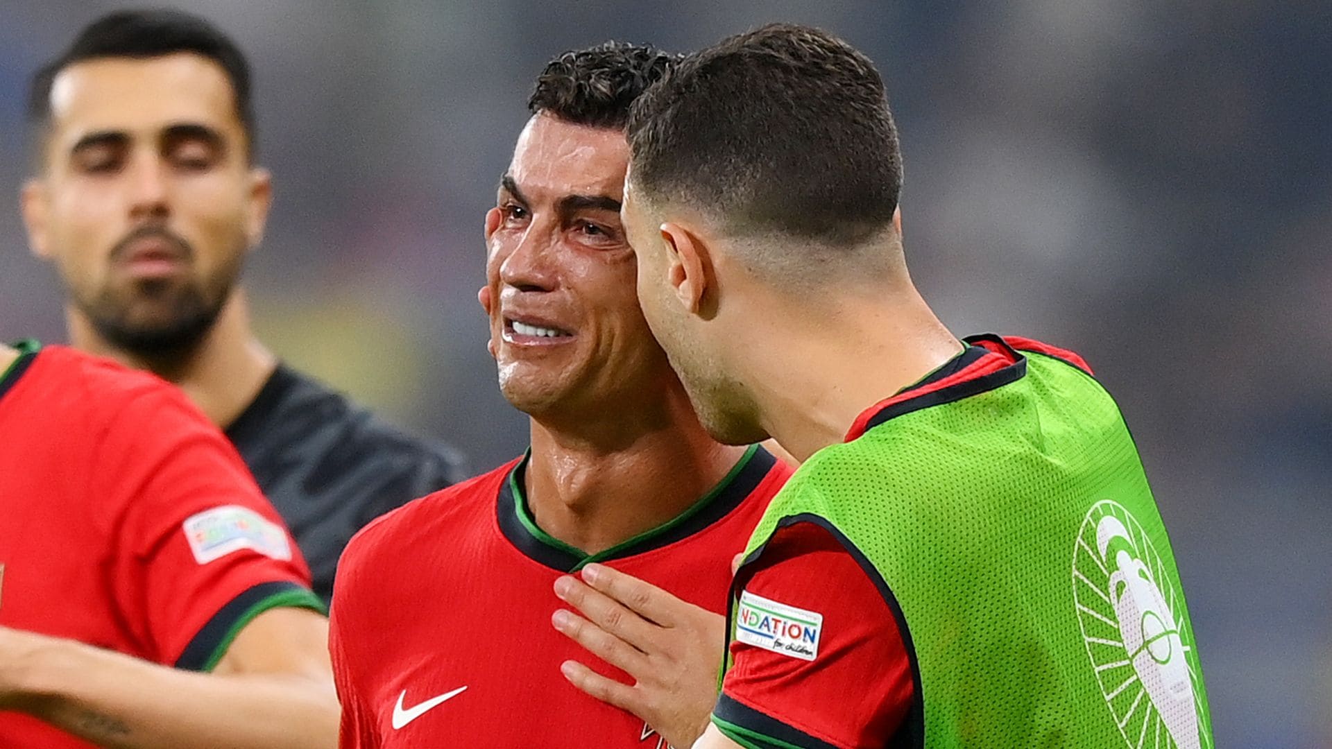 Cristiano Ronaldo en el partido Portugal vs Eslovenia.