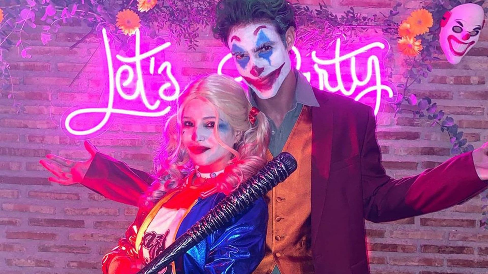 Andrea Duro y Juan Betancourt celebran el  27 cumpleaños de la actriz con una fiesta inspirada en el  'Joker'