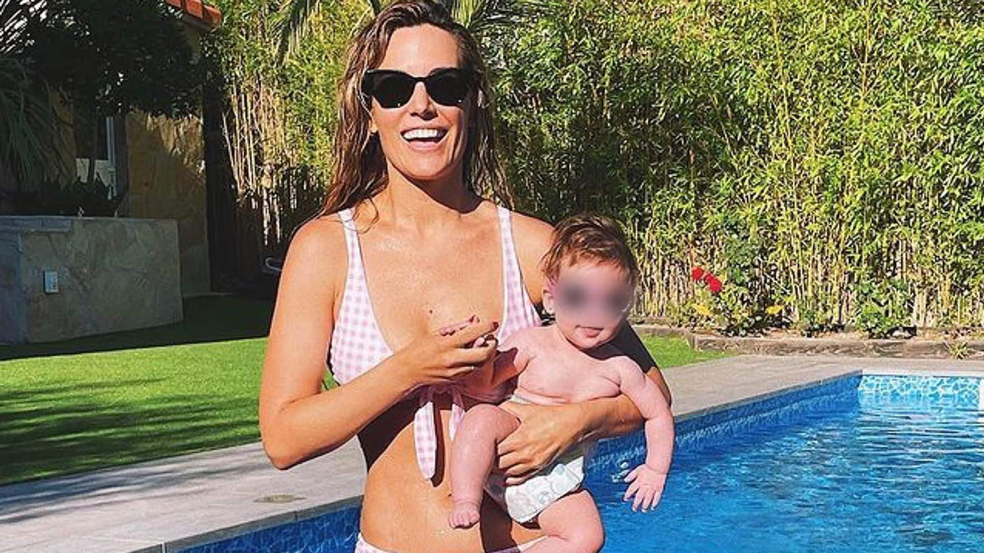 Las adorables imágenes de la niña de Edurne convertida en una superheroína al cumplir 6 meses de vida