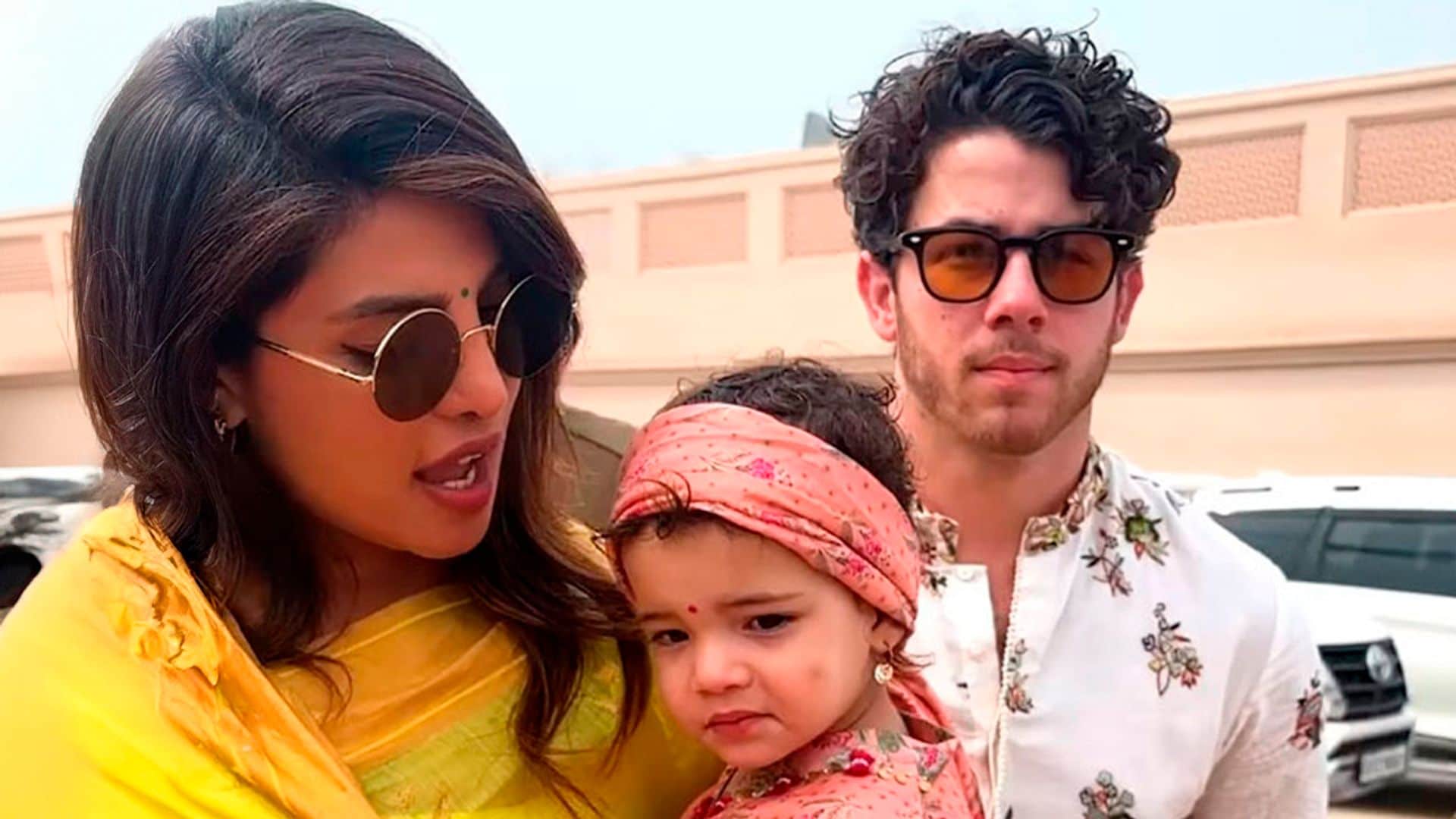 Las espectaculares imágenes de Priyanka Chopra y Nick Jonas con su hija de 2 años en la India
