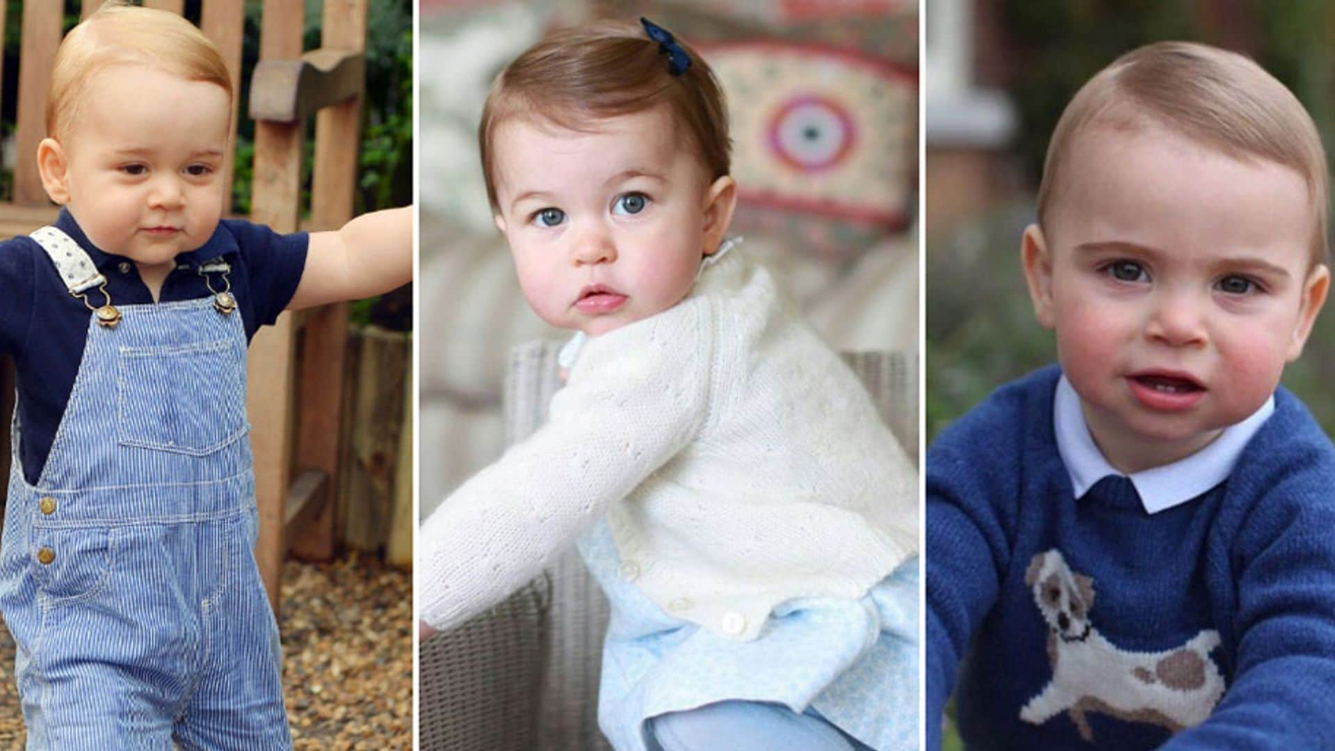 La similitud en las fotos del primer cumpleaños de Louis, Charlotte y George de Cambridge