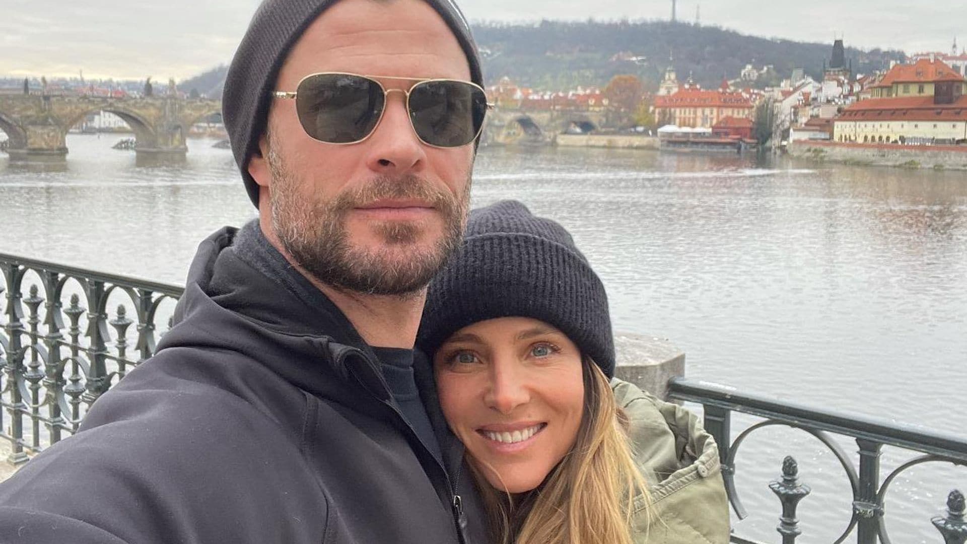 Elsa Pataky y Chris Hemsworth: las imágenes de Thor en la Plaza Mayor de Madrid