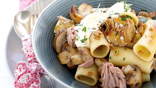 rigatoni alcachofas