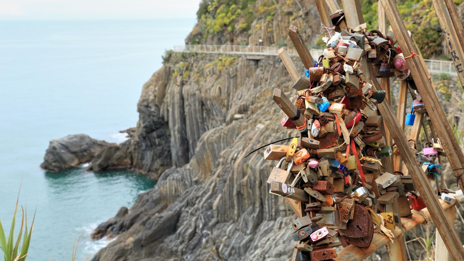 Candados en la Via dell'Amore, Cinque Terre