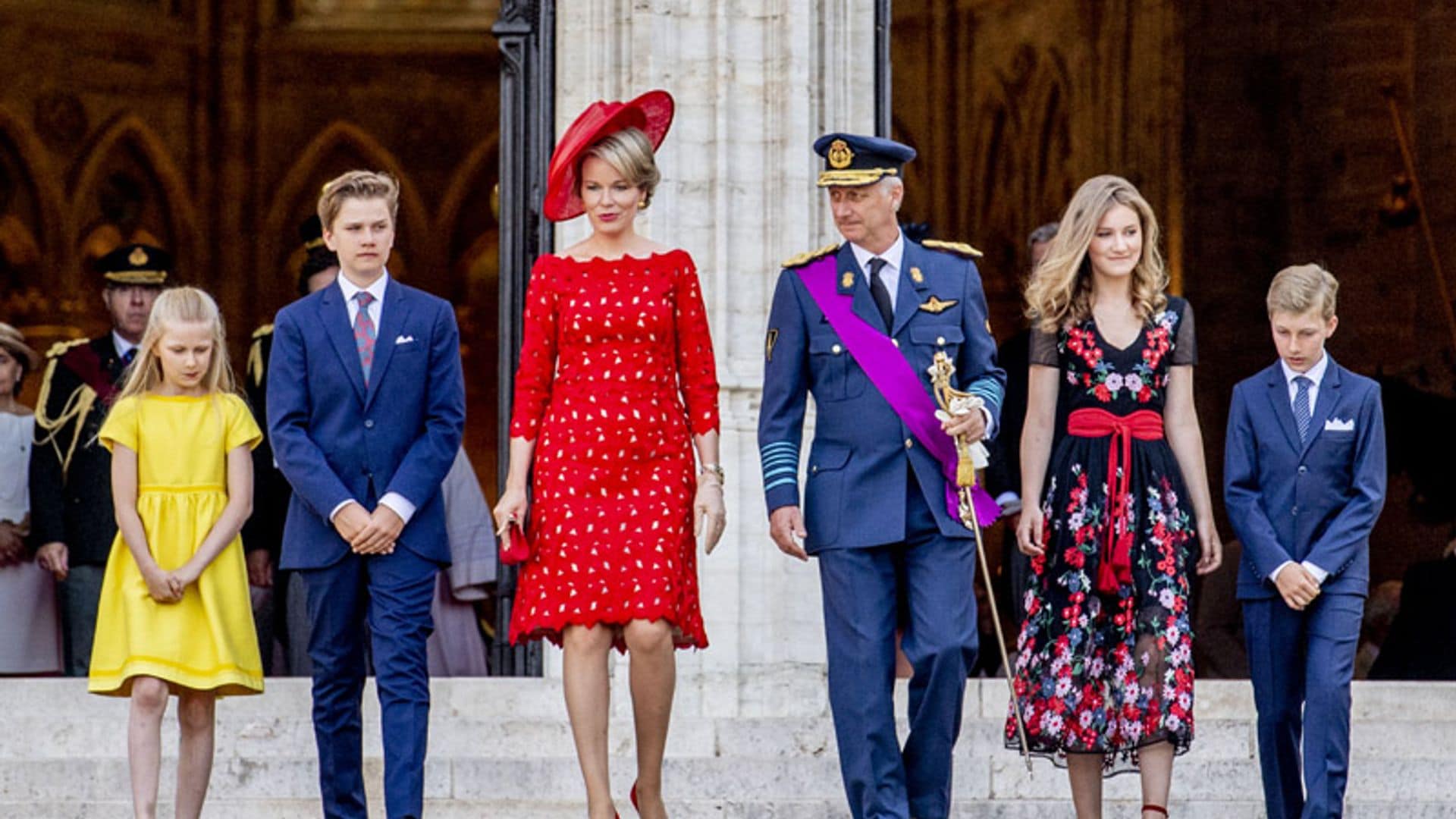 Los hijos de Felipe y Matilde de Bélgica, auténticos protagonistas del Día Nacional