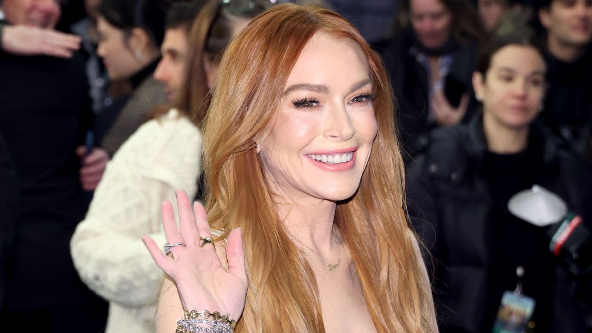 El guiño de Lindsay Lohan a su bebé en su primer estreno 7 meses después de ser madre