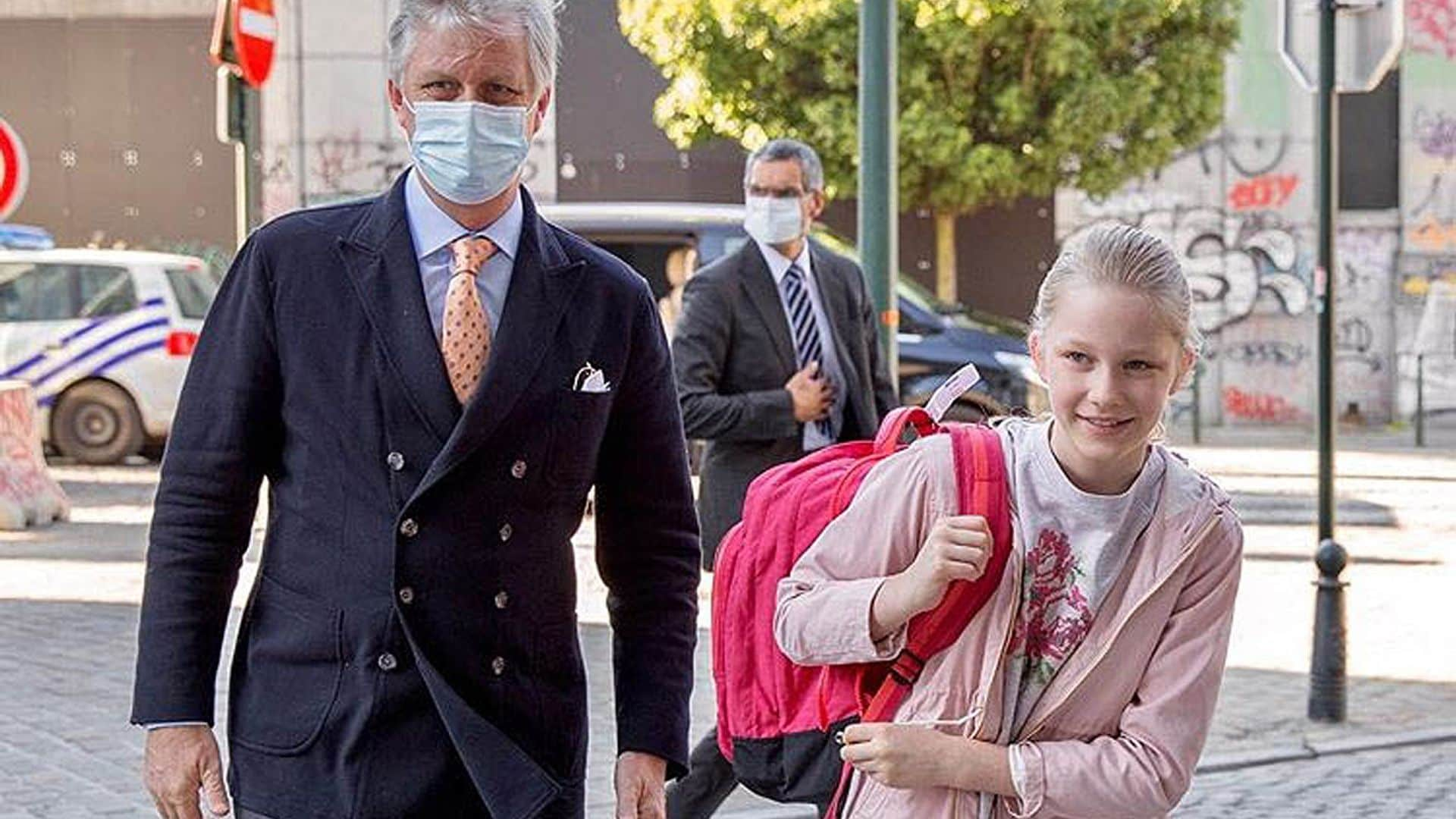 Eleonore de Bélgica, una de las 'miniroyals' más comprometidas durante la crisis, vuelve al cole