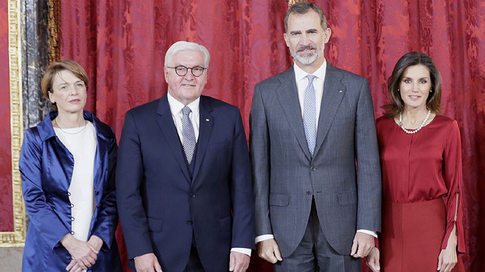 Los Reyes reciben en el Palacio Real al Presidente de Alemania y su esposa, la juez Elke Büdenbender