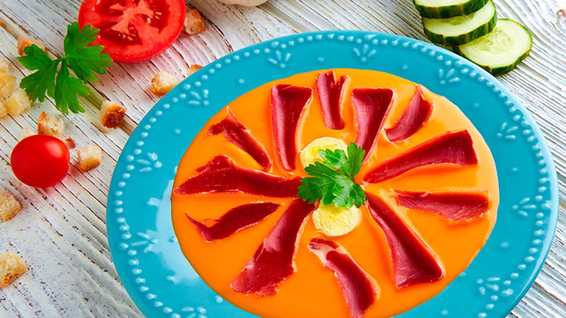 Salmorejo con pera y pepino