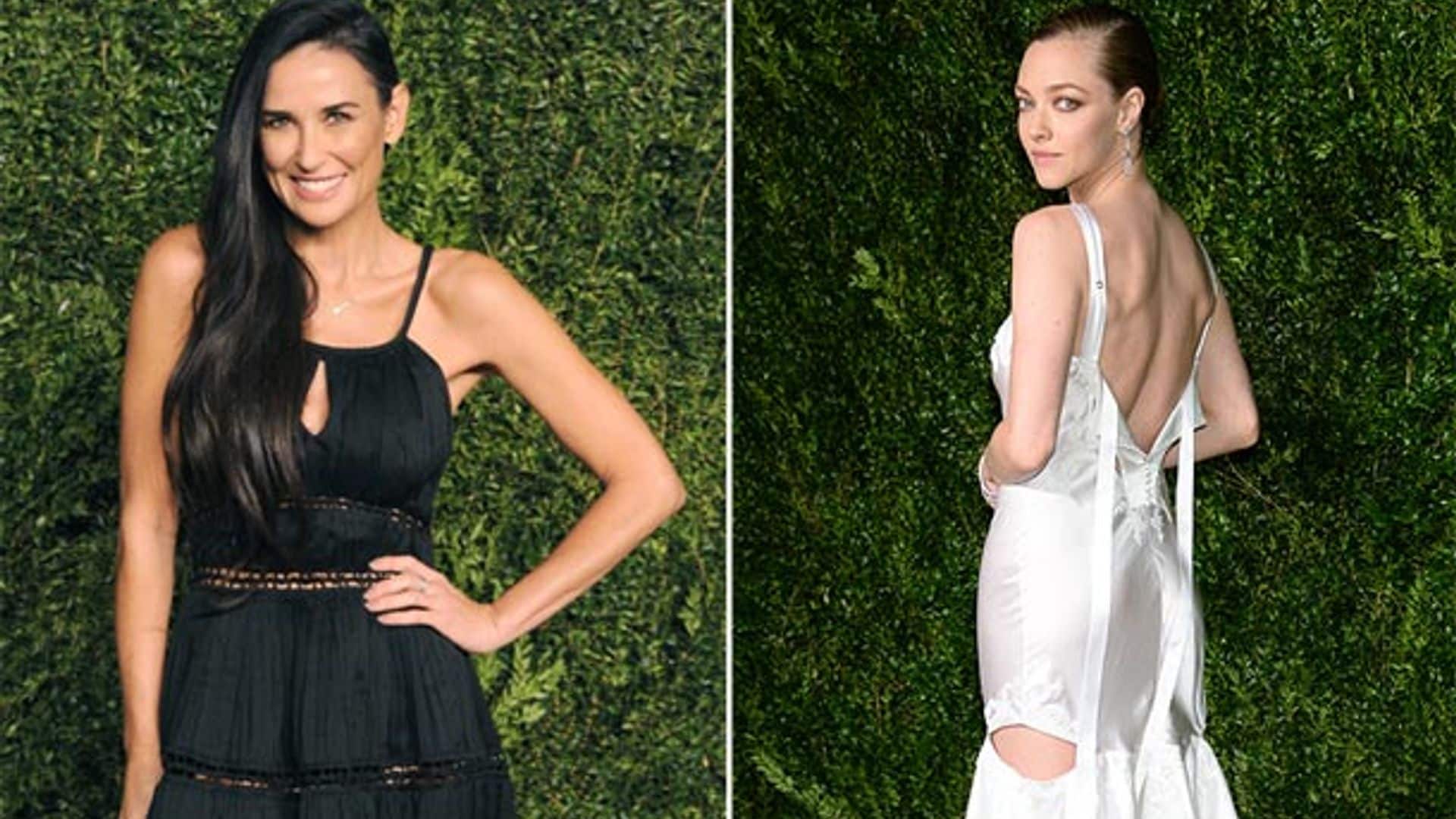 ¿Blanco o negro?: Demi Moore y Amanda Seyfried conquistan la noche neoyorquina