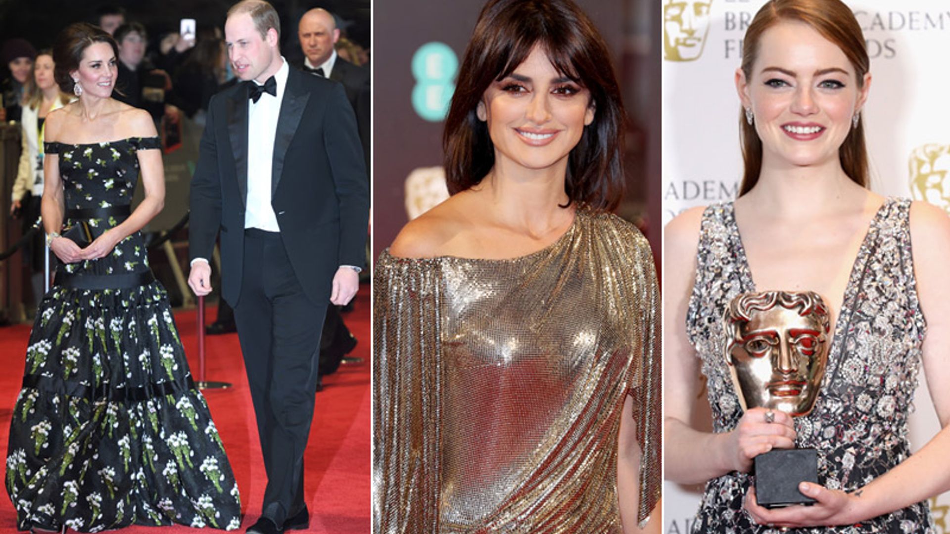 Los Duques de Cambridge, Penélope Cruz, Emma Stone… las estrellas brillan más que nunca en los BAFTA