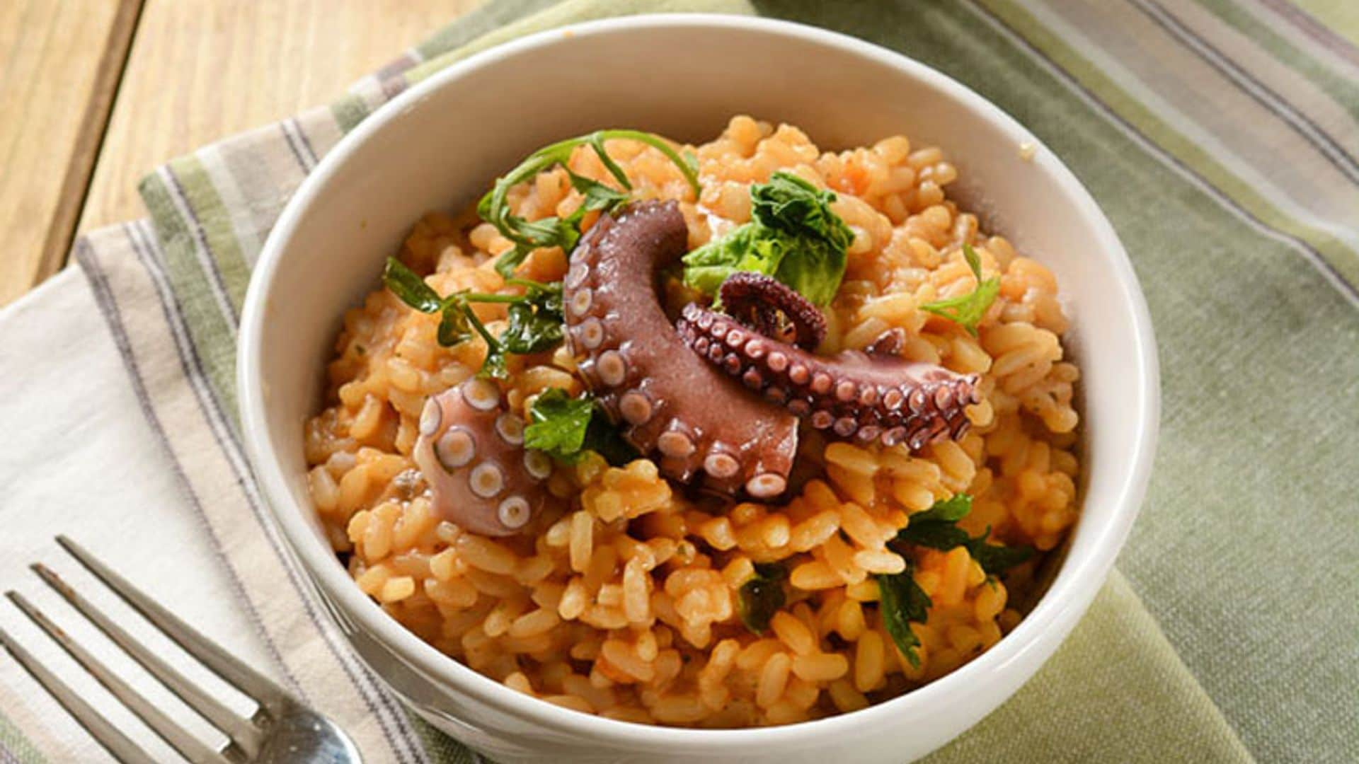 Risotto de pulpo y mandarina