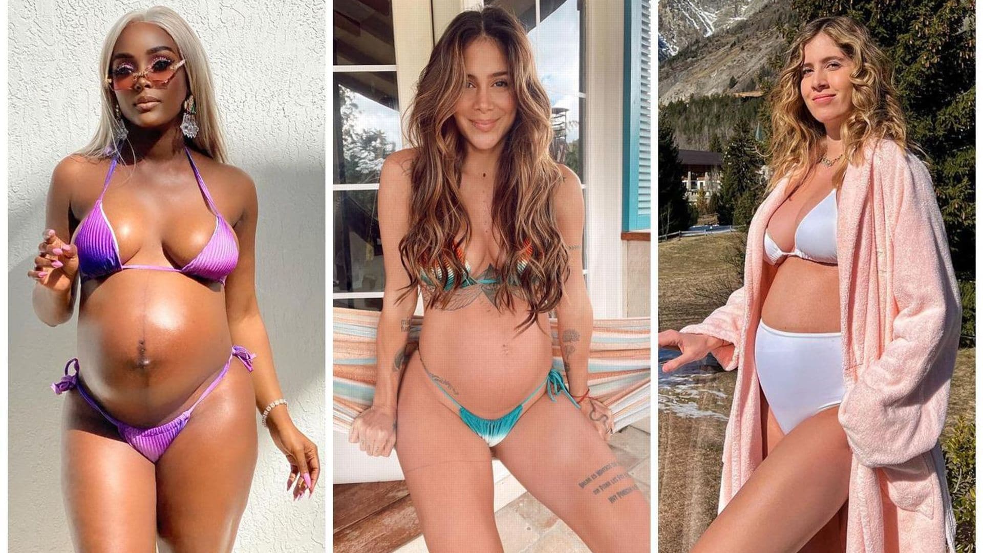 ¡Pancitas al sol! Estas famosas presumen sus embarazos en bikini