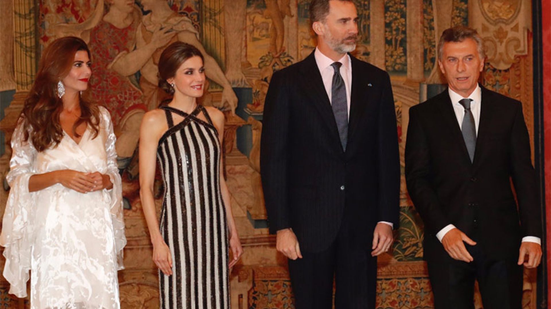 Antonia, la hija del Presidente y la Primera Dama de Argentina, una pequeña invitada en el Palacio del Pardo