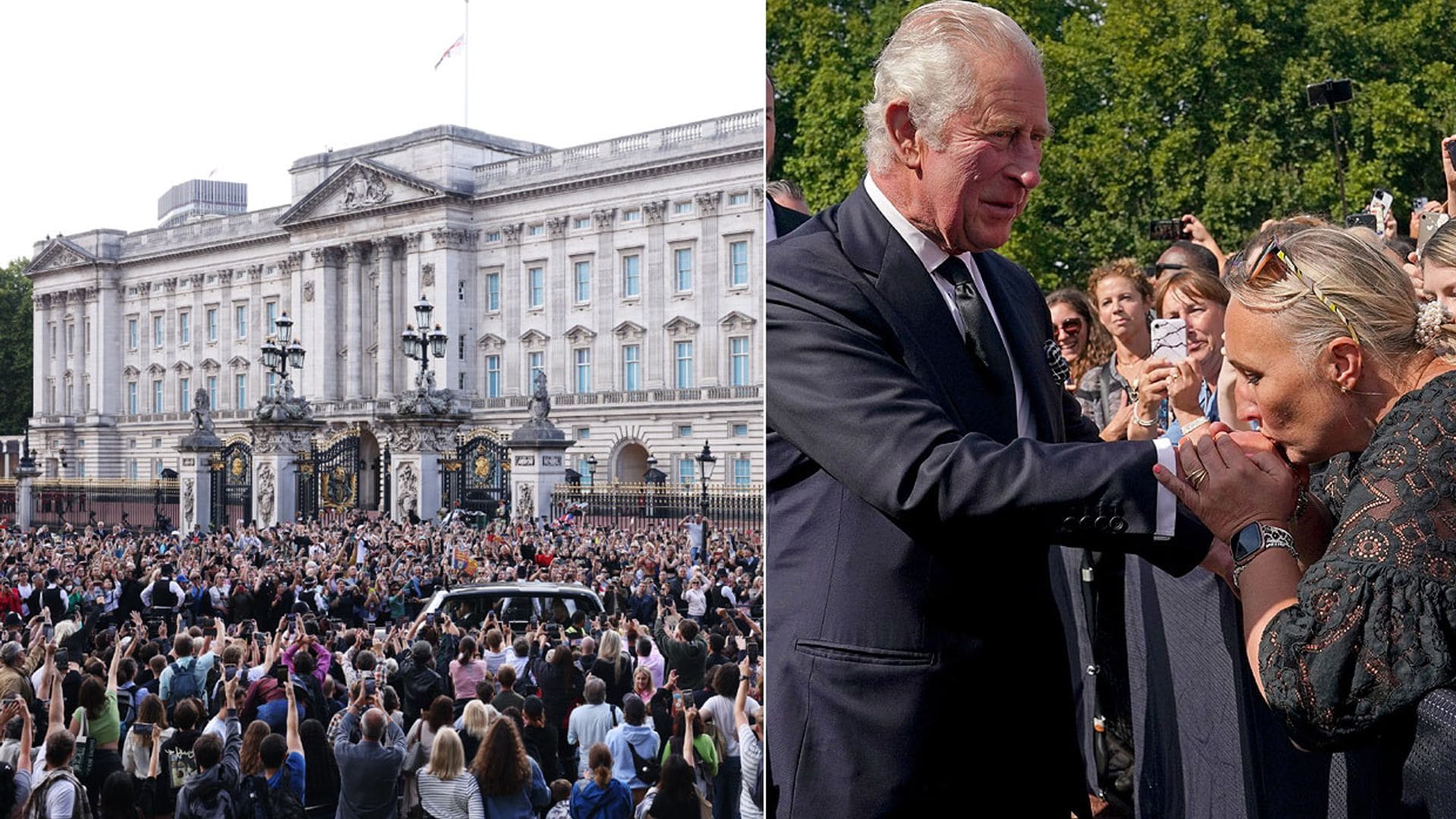 Los reyes Carlos y Camilla reciben el cariño de los británicos a las puertas del Palacio de Buckingham