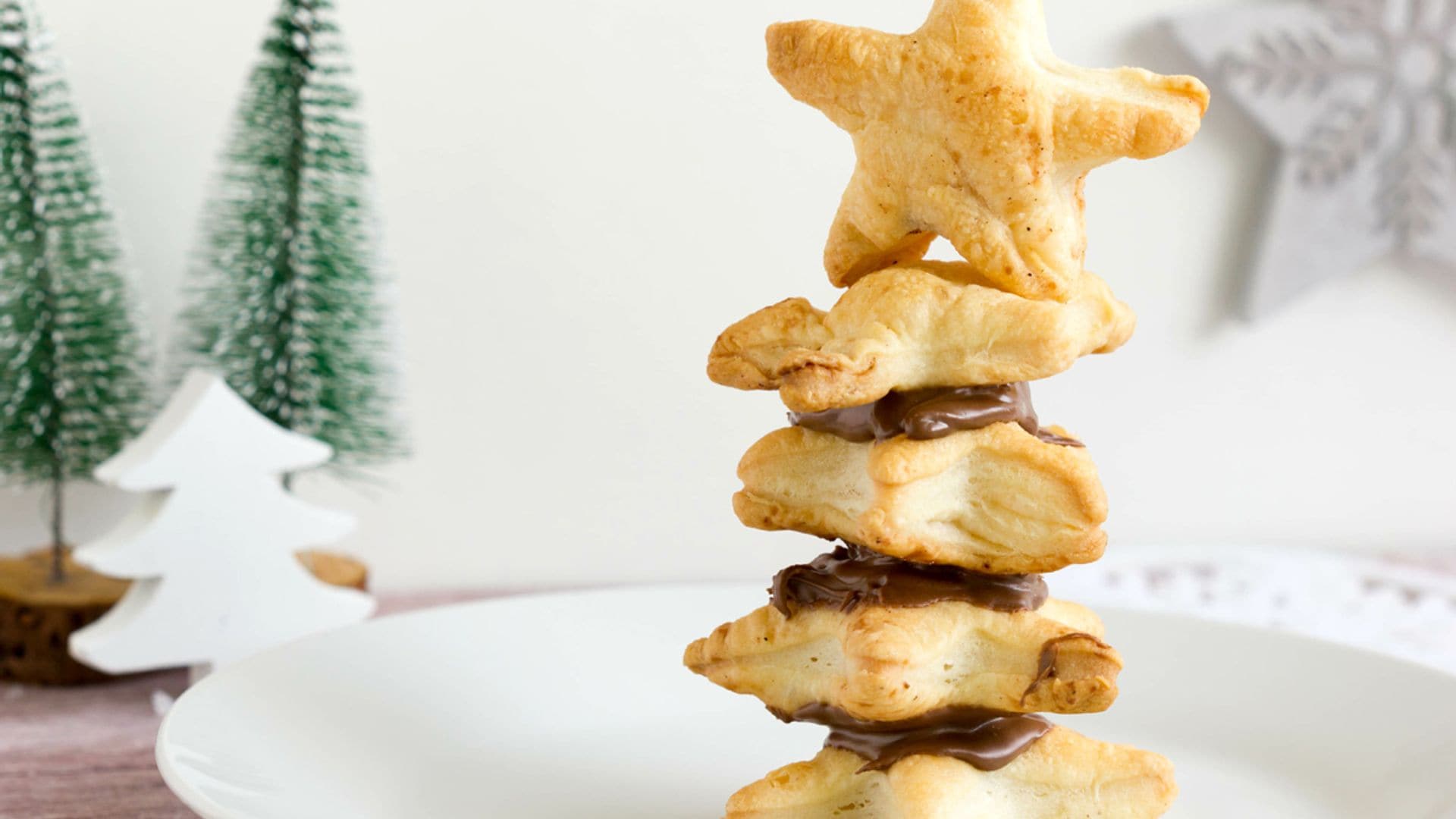 Estrellitas de hojaldre con crema de chocolate